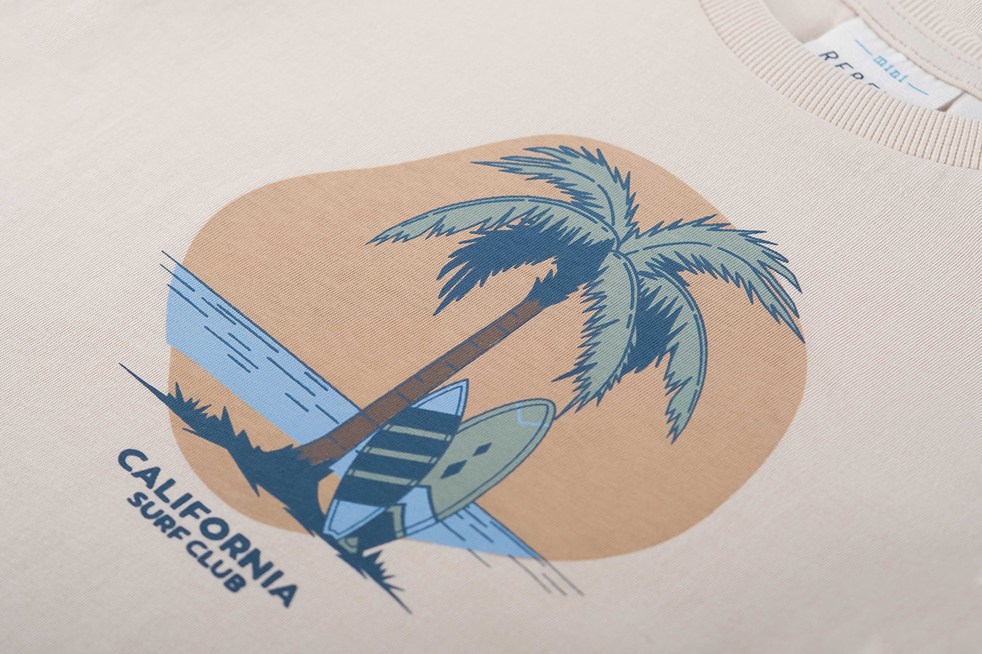 Mini Rebels T-Shirt Mateo-SB-02-F detail palmboom surf