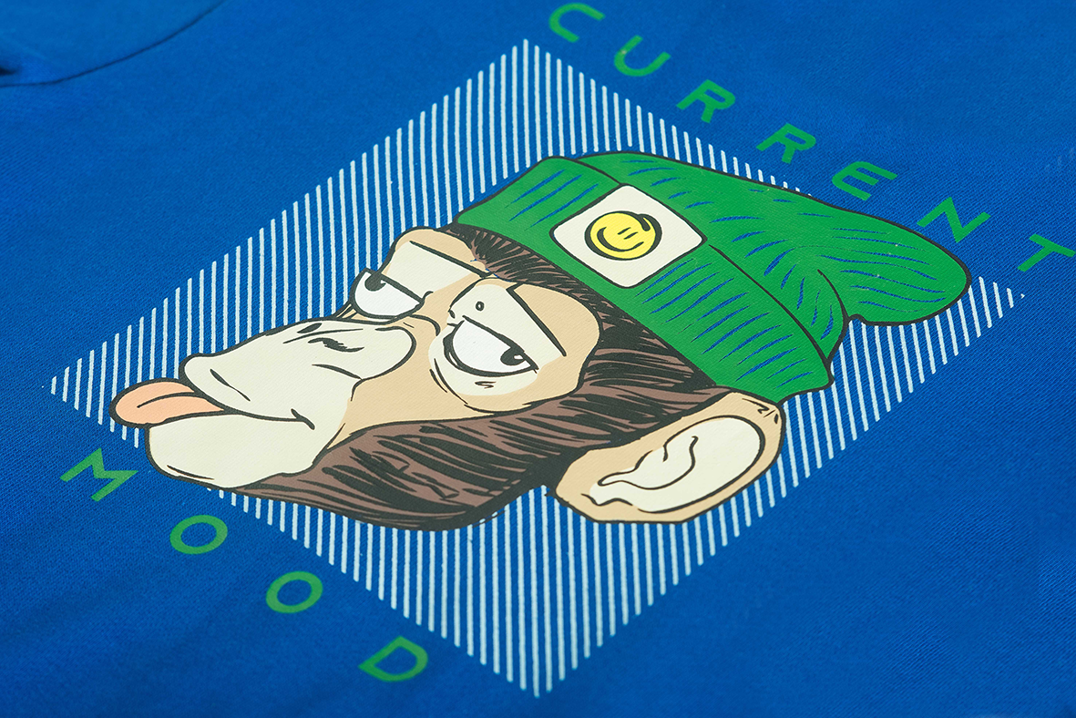 Someone Sweater WULA-SB-16-C - Kobalt detail print aap