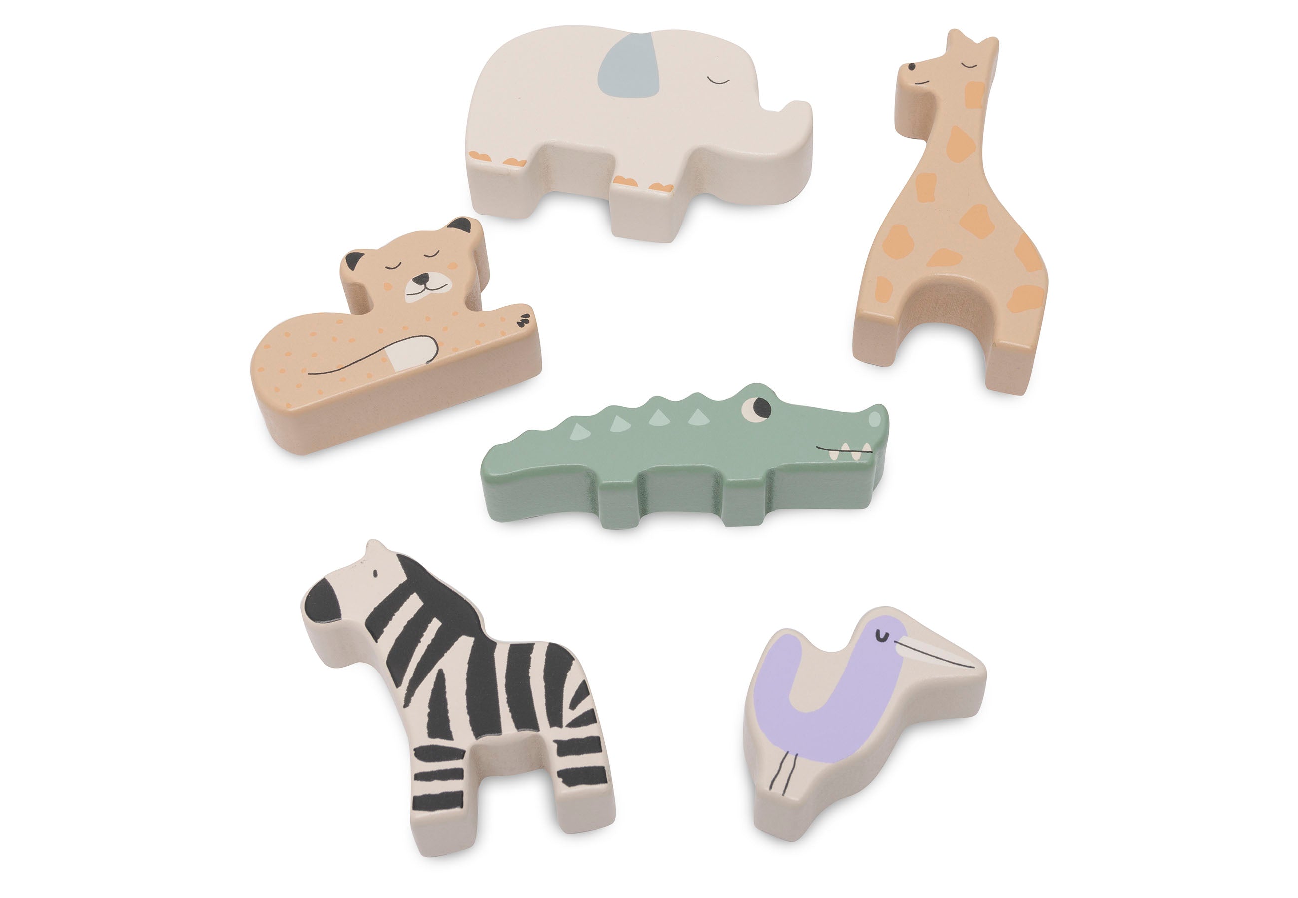 Jollein Houten Vormenstoof Jungle Jambo Puzzelstukjes