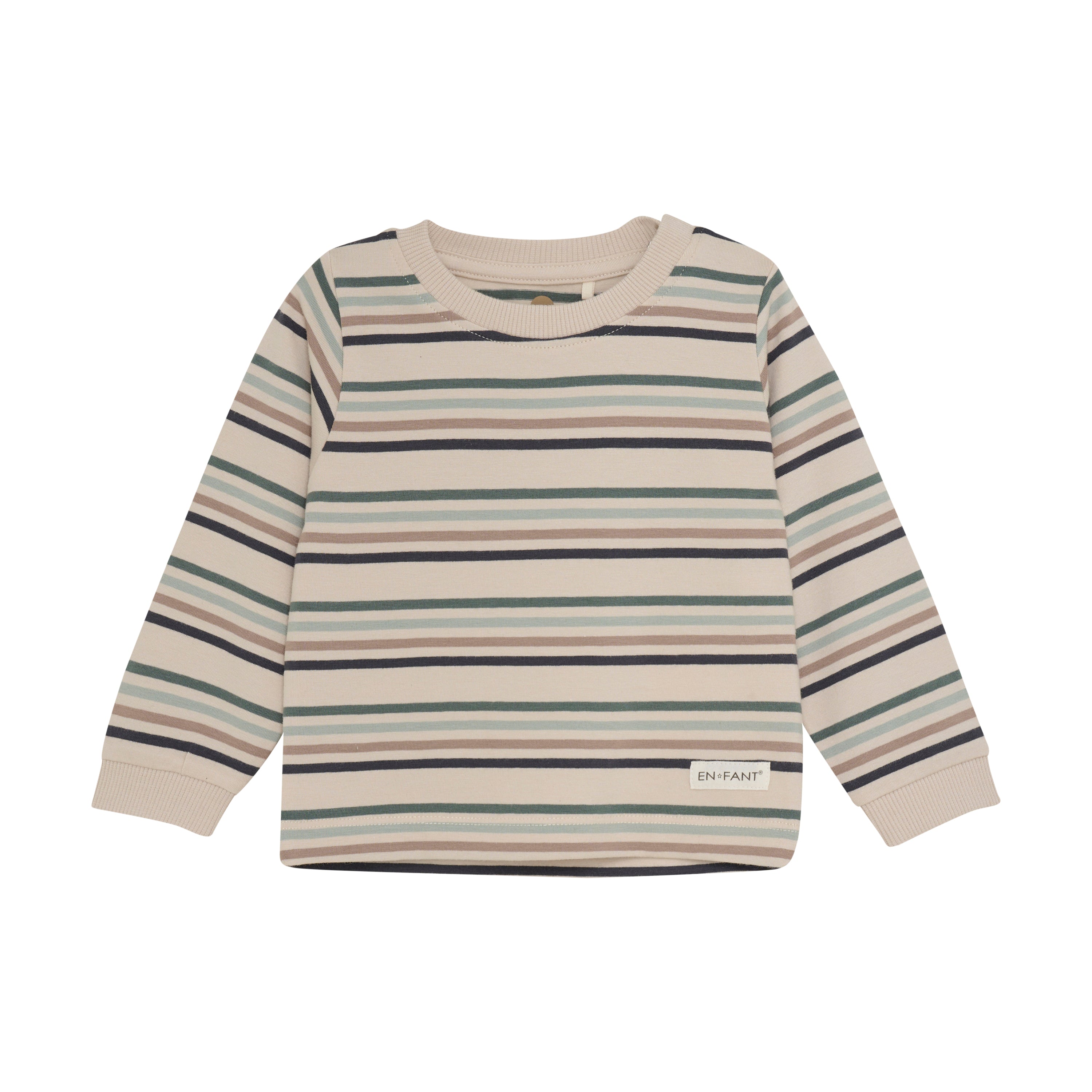 En Fant T-Shirt LS Stripe- Balsam Green Voorzijde