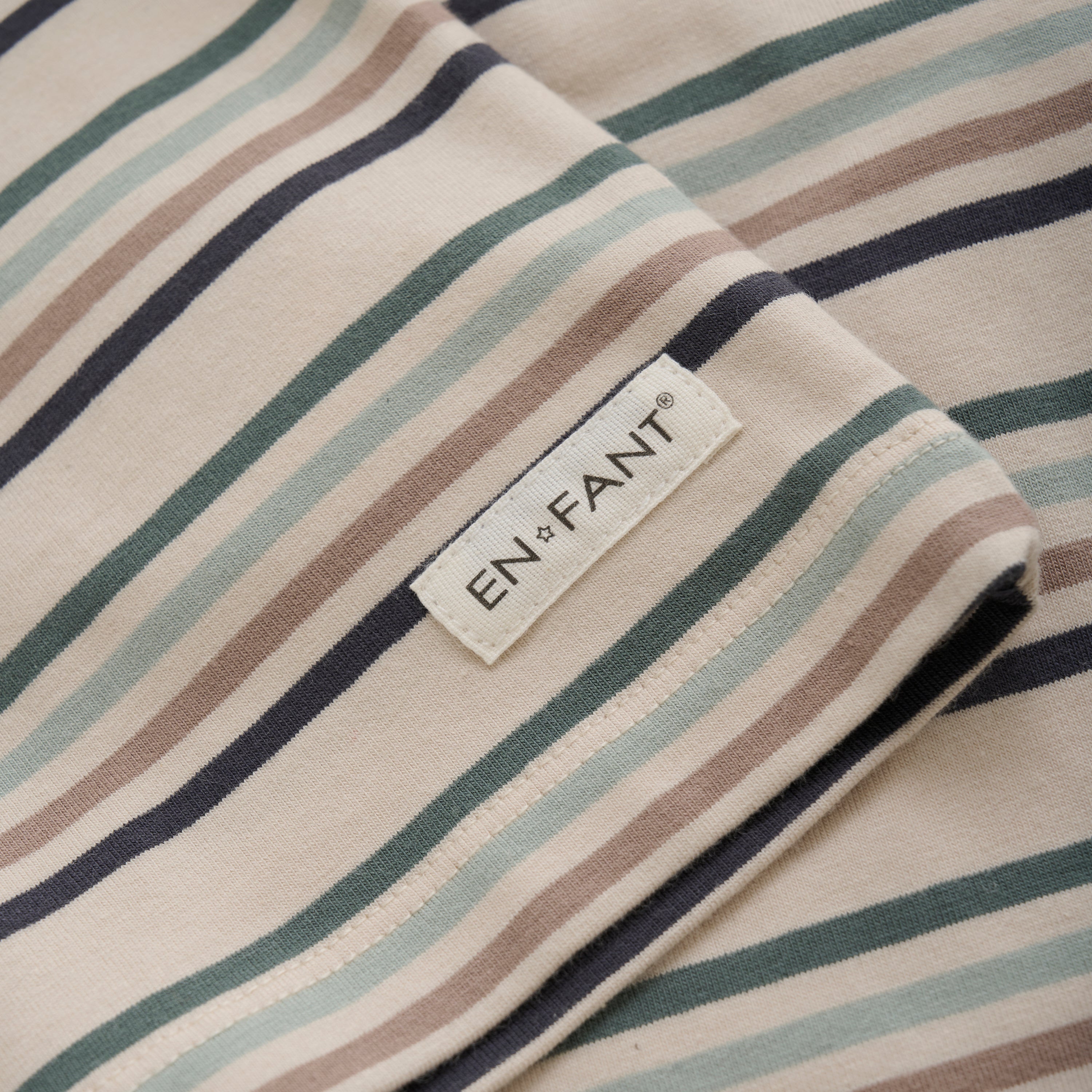 En Fant T-Shirt LS Stripe- Balsam Green Detailfoto