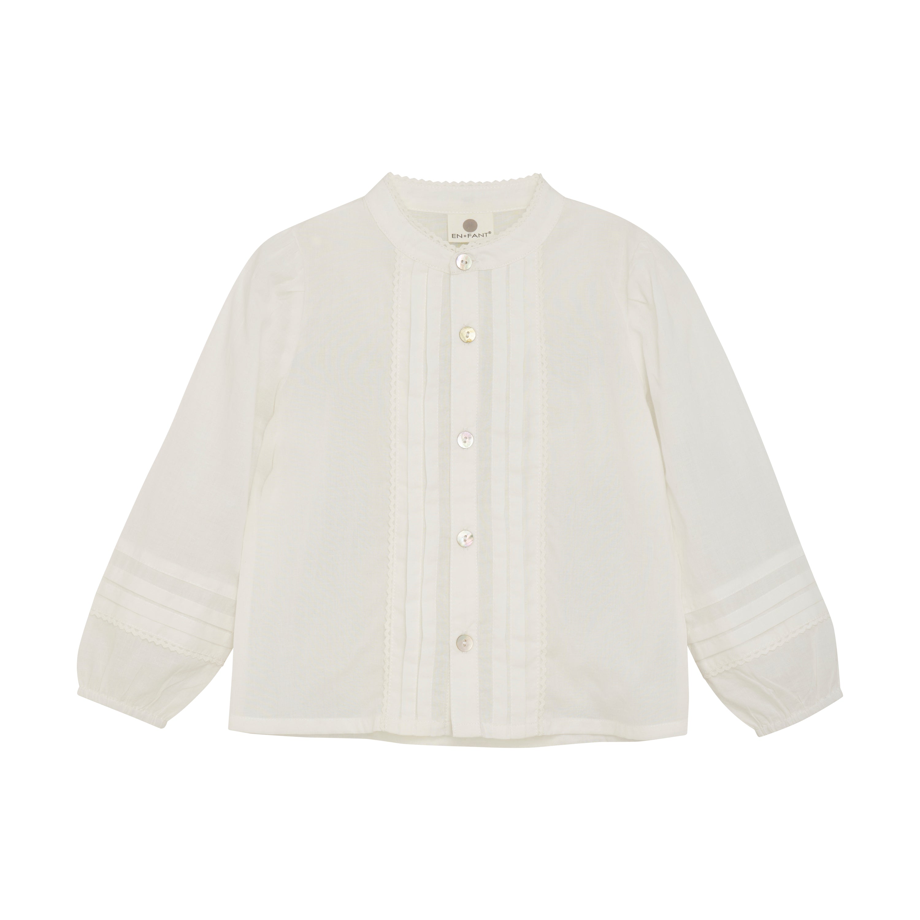 En Fant Shirt LS- Woven - Egret Voorzijde