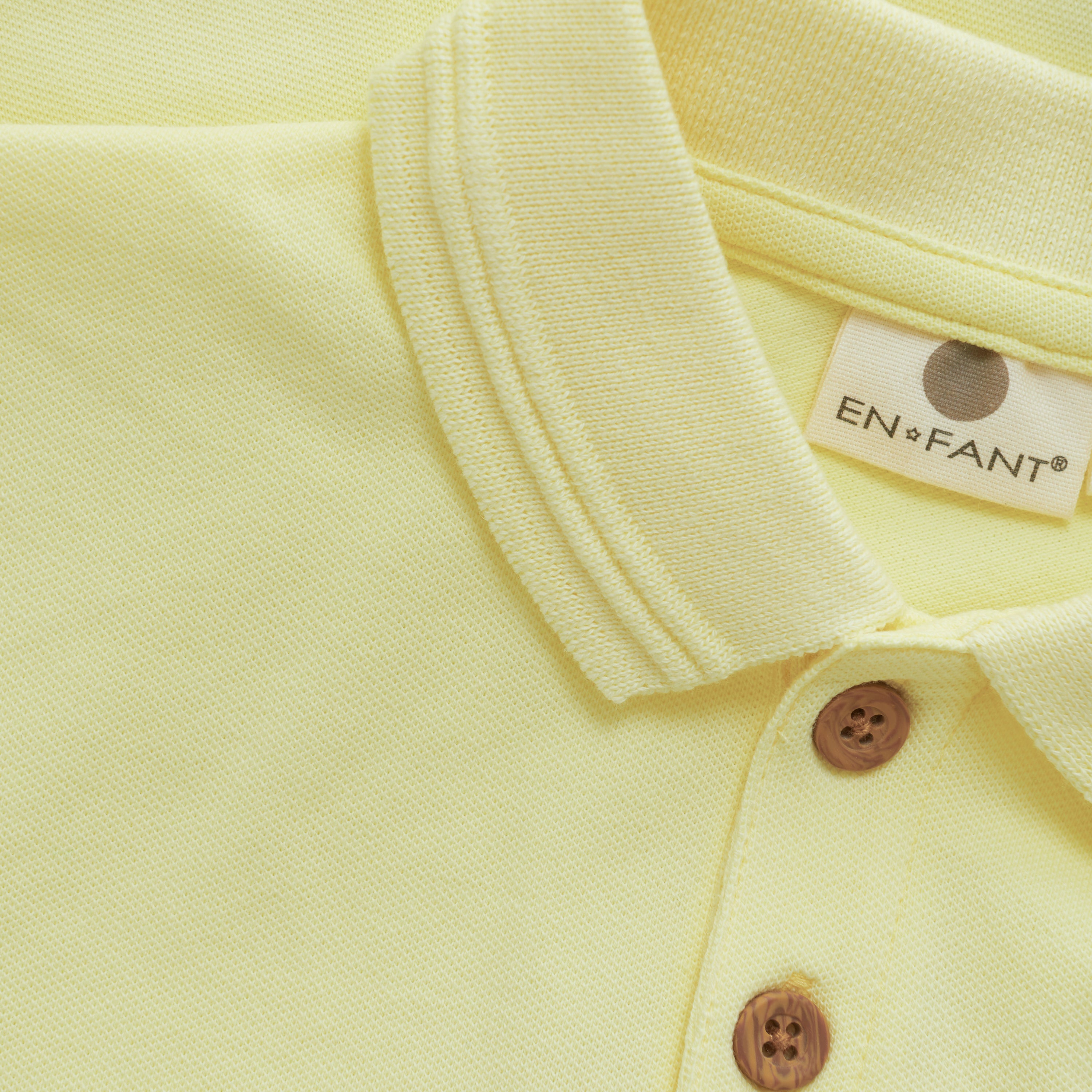 En Fant Polo SS - Tender Yellow detail