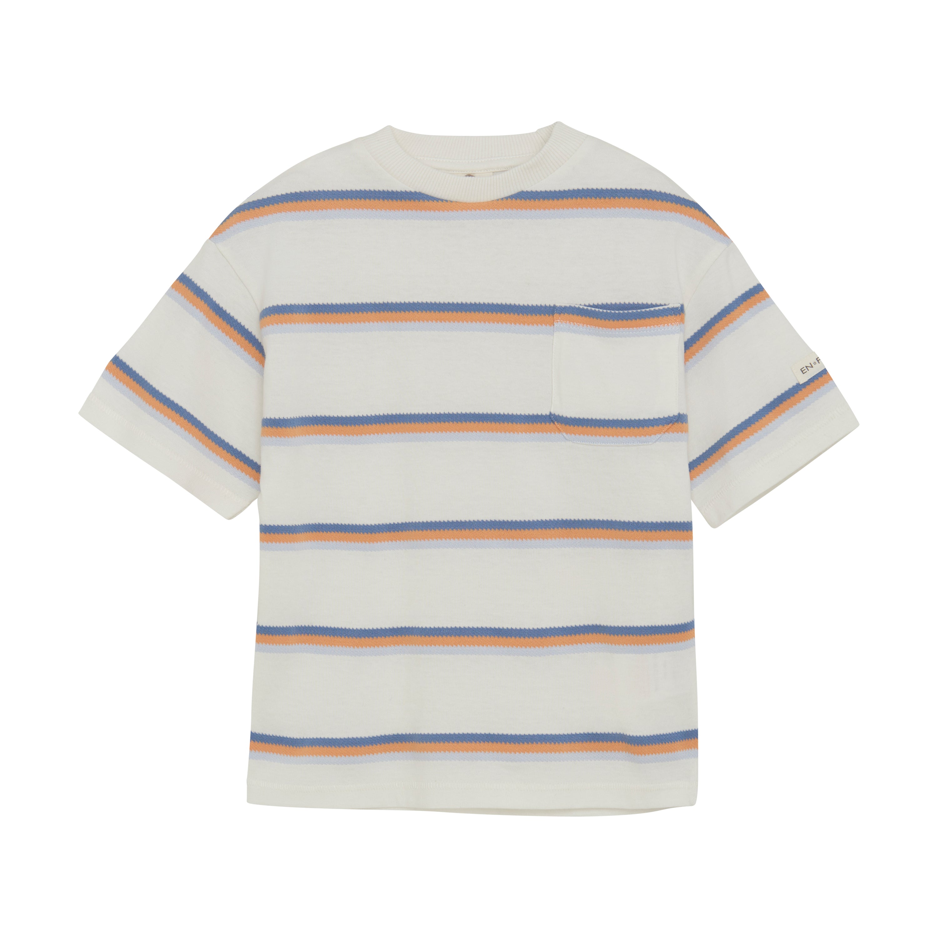 En Fant T-Shirt SS Stripe - Egret voorzijde
