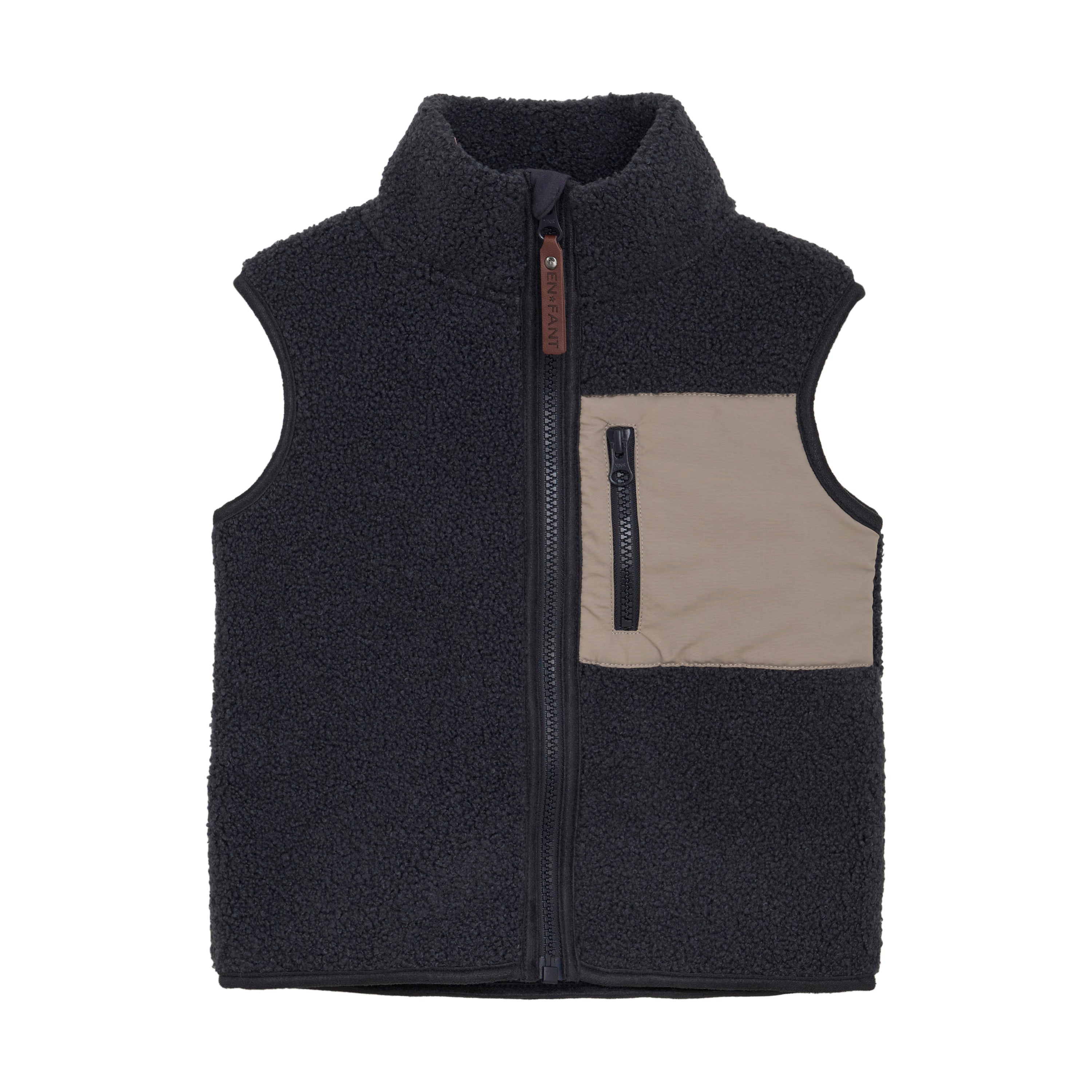 En Fant Waistcoat Teddy - Ebony Voorzijde