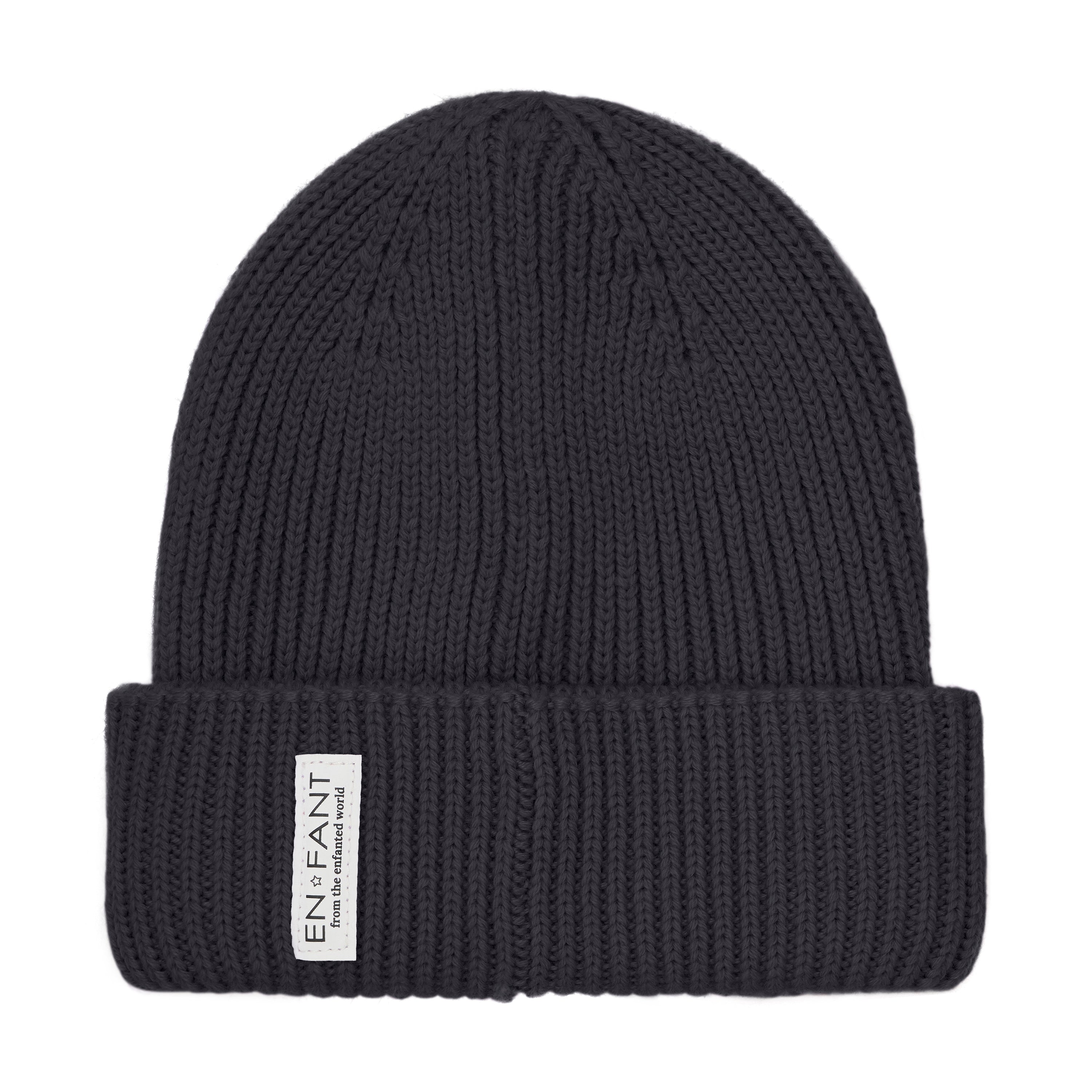 En Fant Beanie W. Lining W. Jersey Lining - Ebony Voorzijde