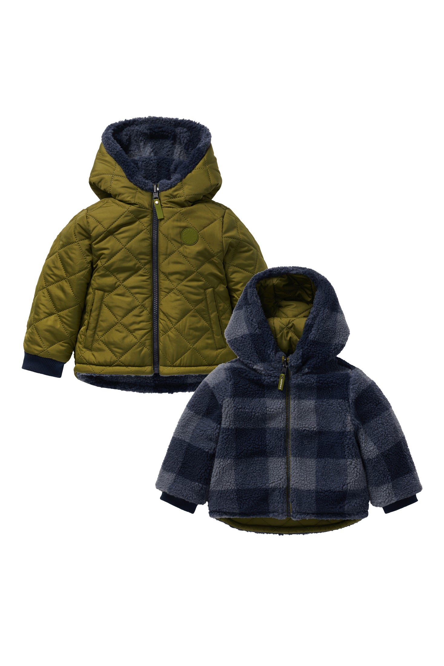 Noppies Boys Jacket Omachi Reversible - Blue binnenzijde en buitenzijde