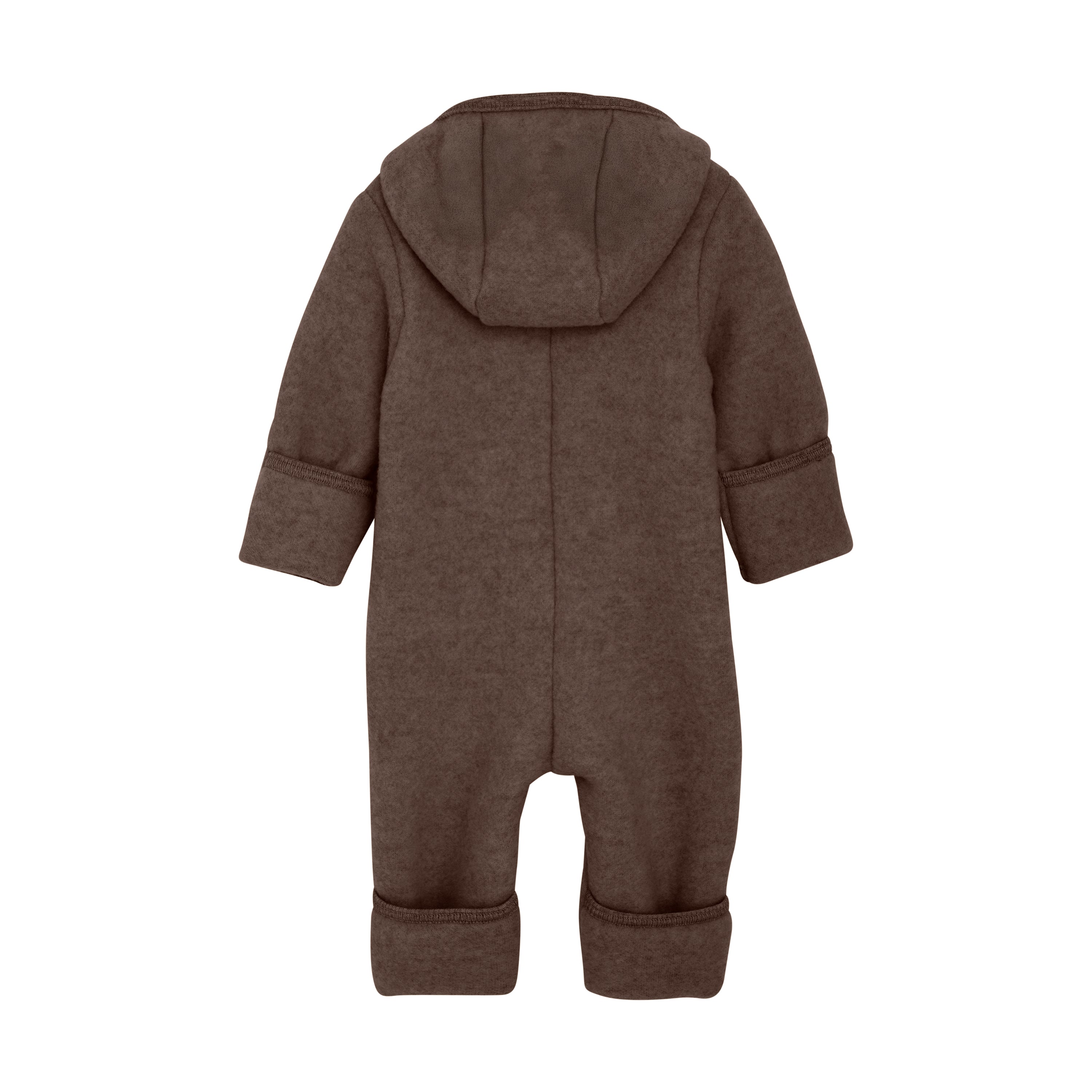 Huttelihut Pram Suit Wool Fleece - Brown Melange Achterzijde