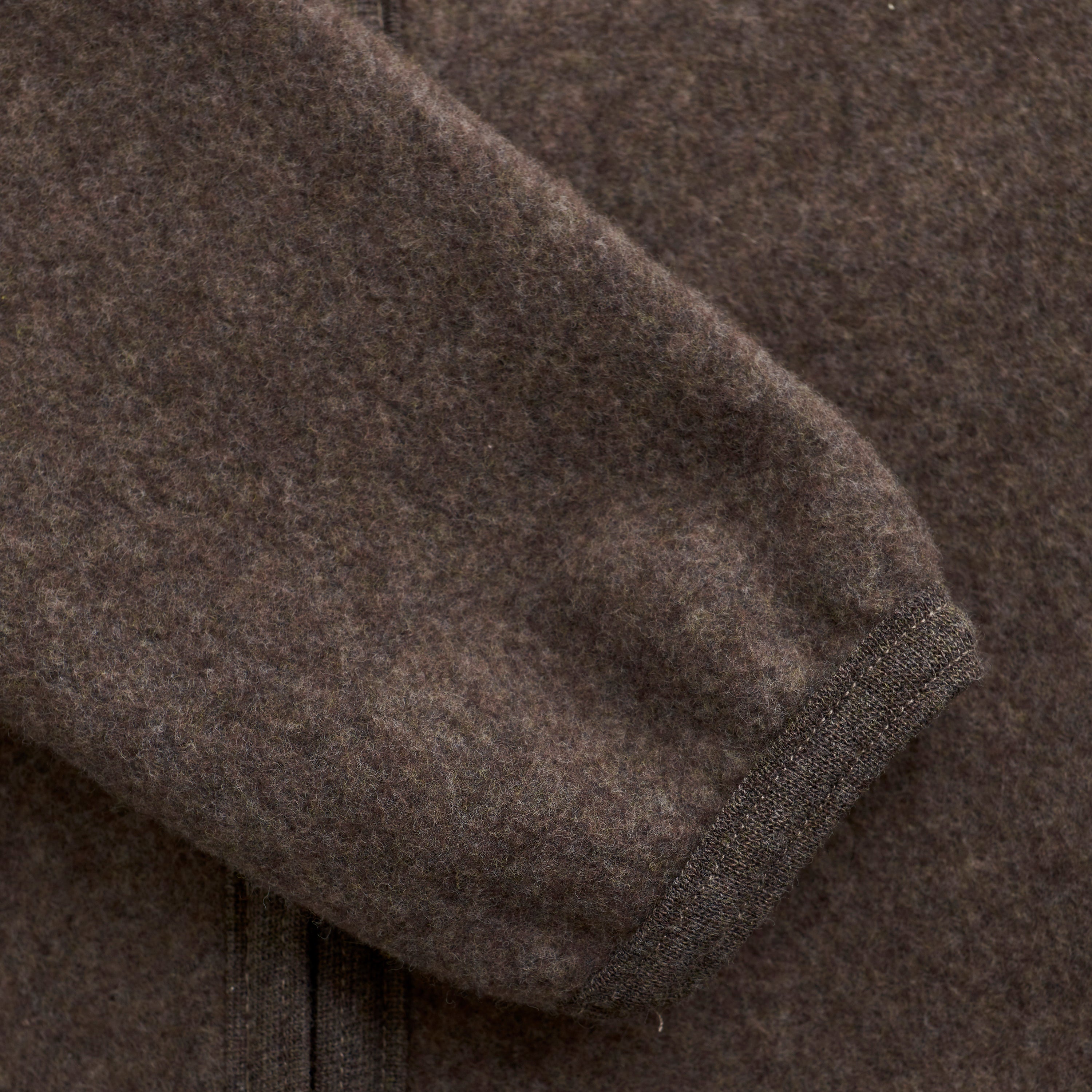 Huttelihut Jacket Wool Fleece - Brown Melange Detailfoto
