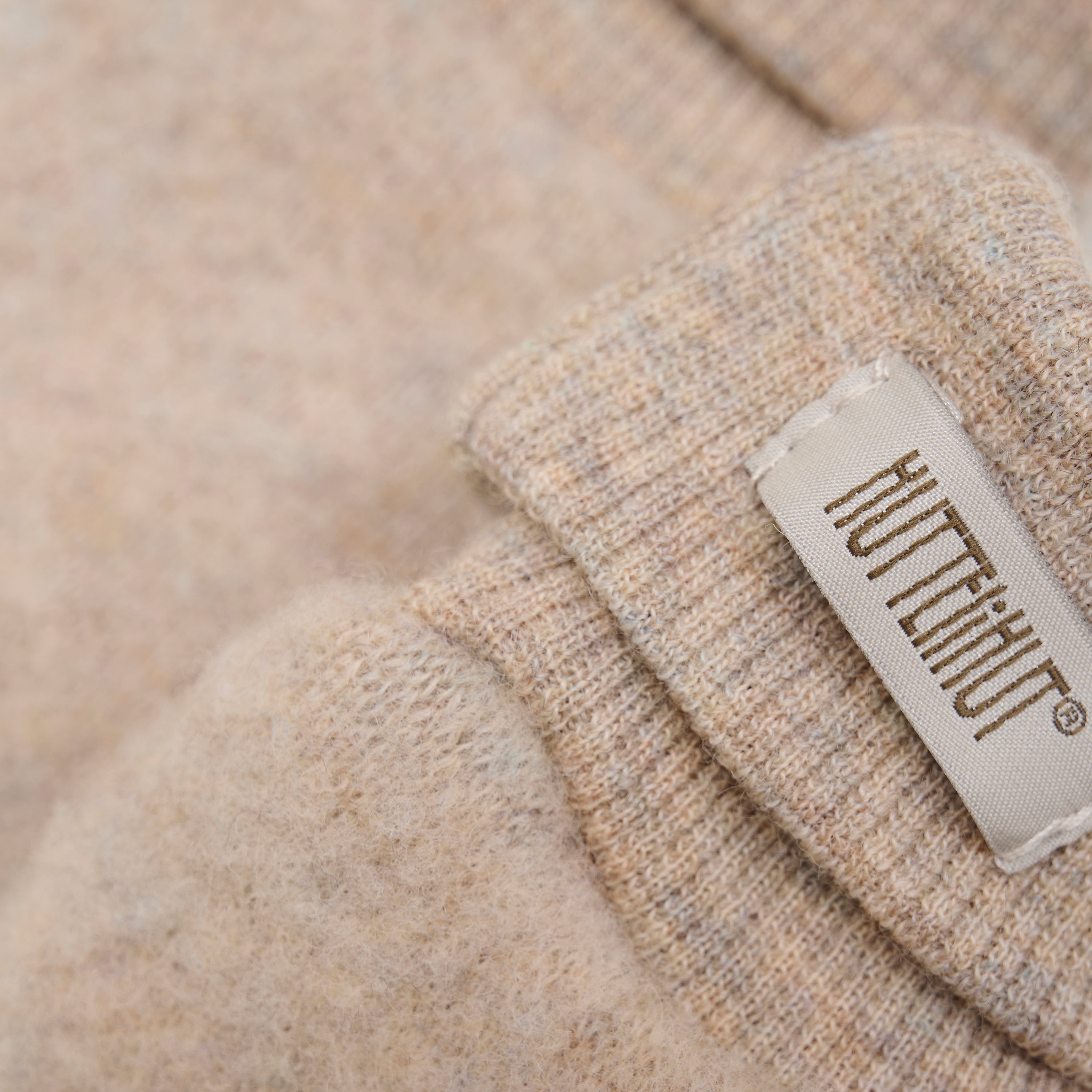 Huttelihut Mittens Wool Fleece 2-layer - Camel Melange Detailfoto