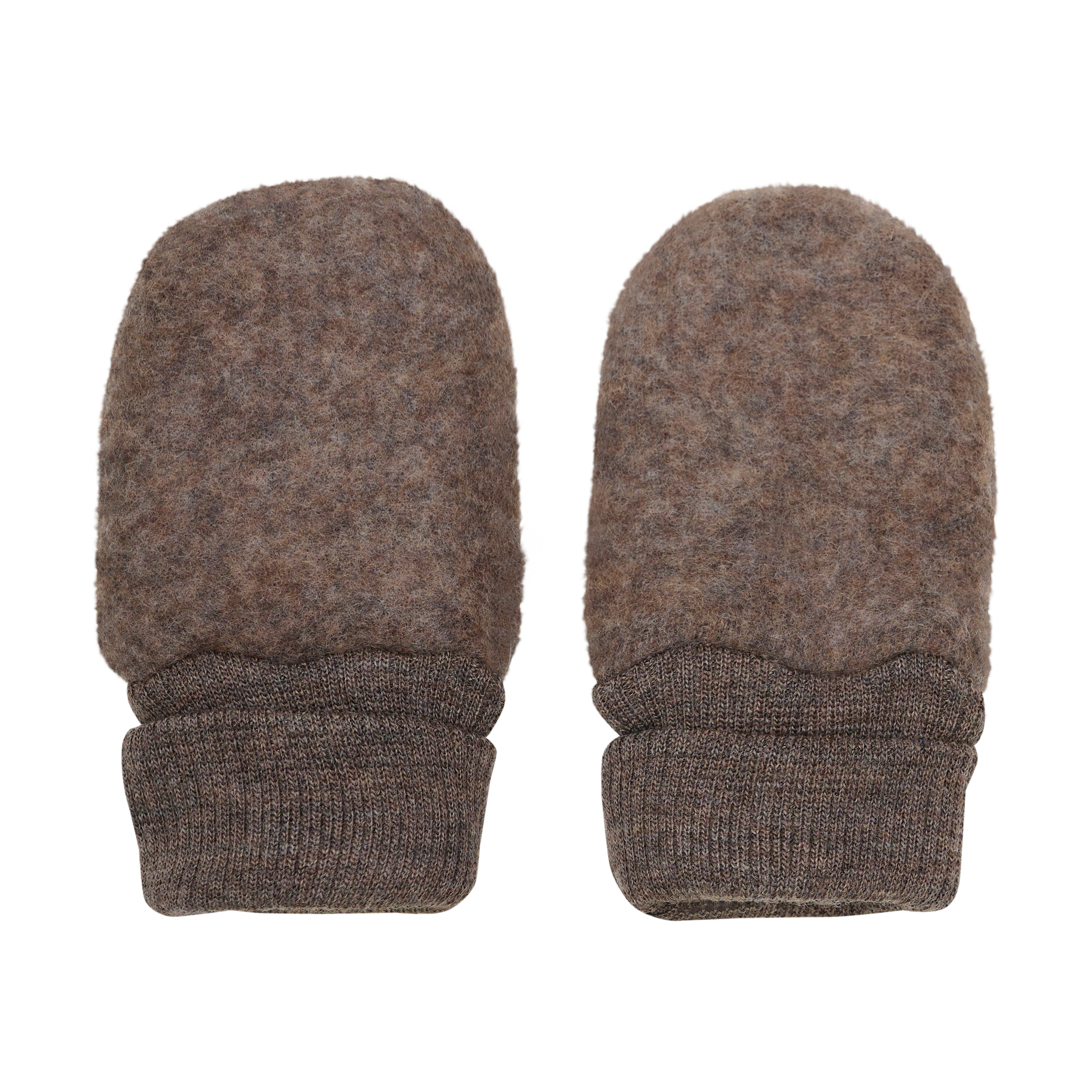 Huttelihut Mittens Wool Fleece 2-layer - Brown Melange Achterzijde