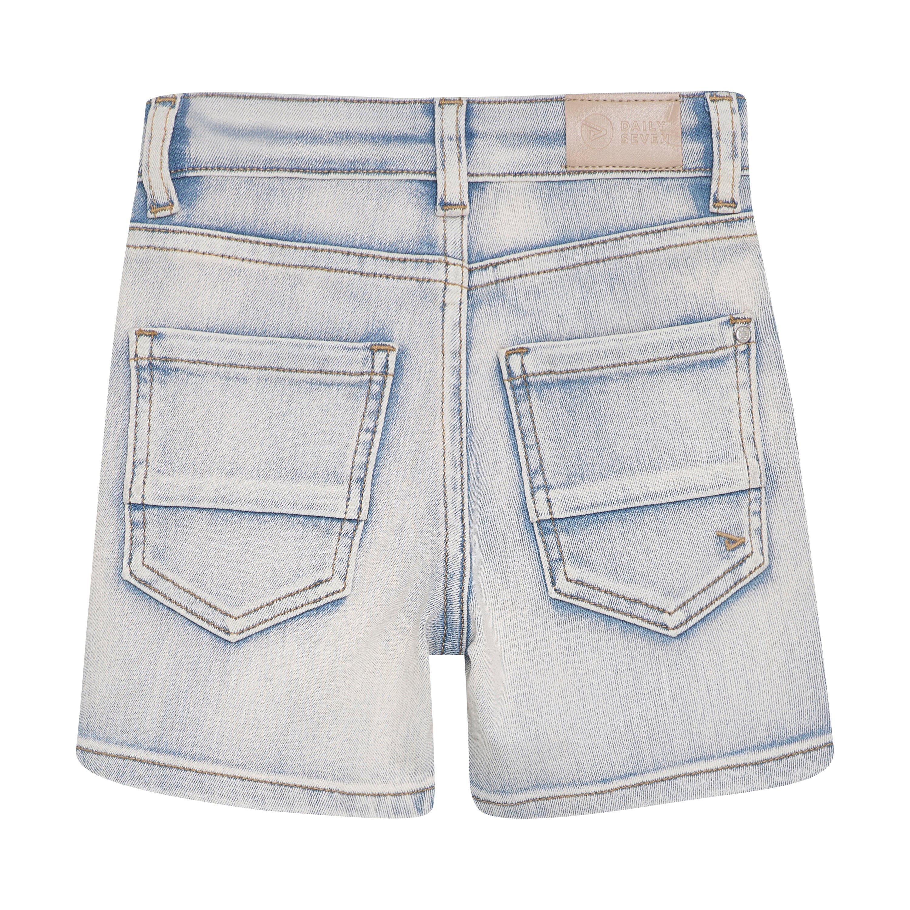 Daily7 Denim Shorts - Used Light Denim achterzijde