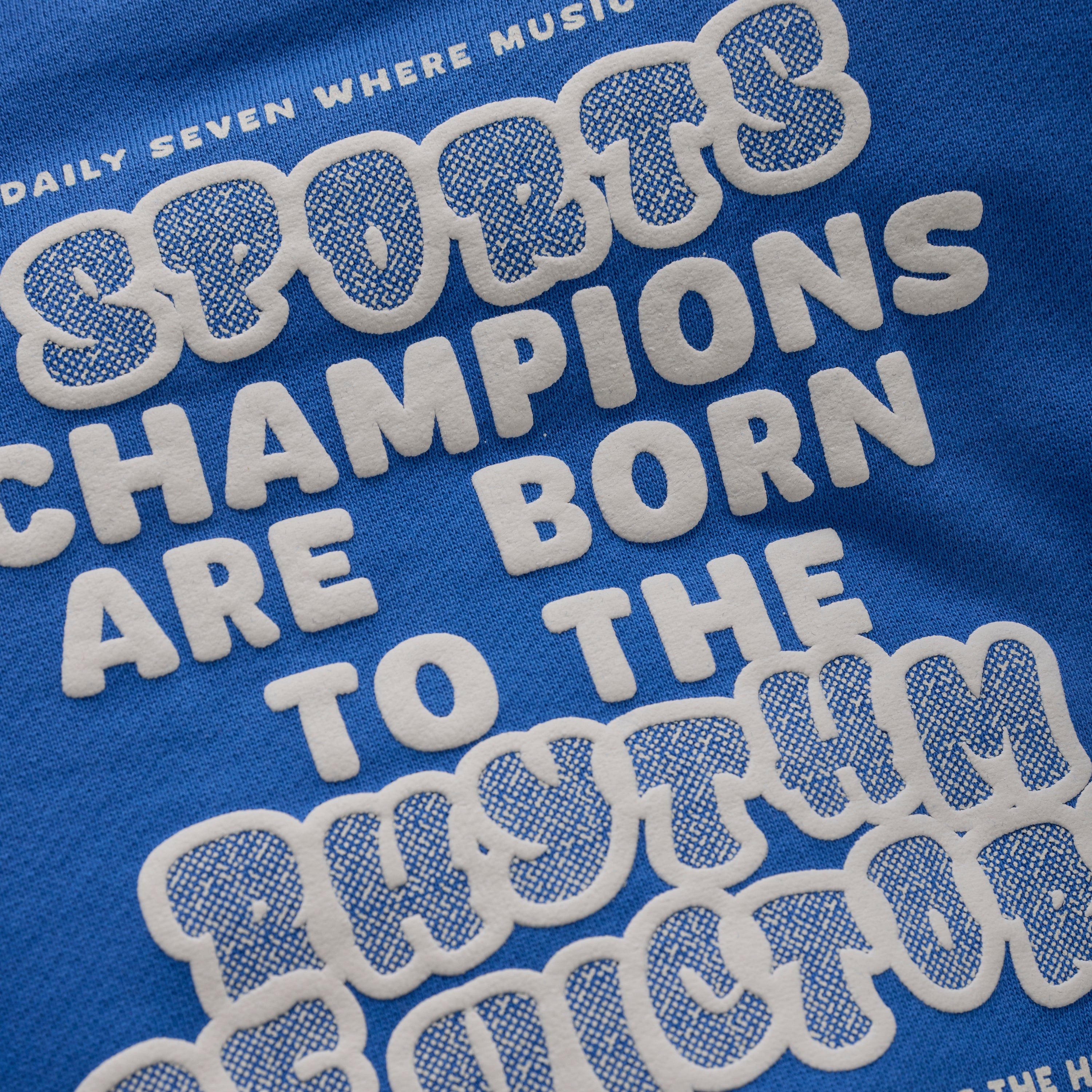 DAILY7 Oversized Sweater Textprint - Dusty Kobalt detail