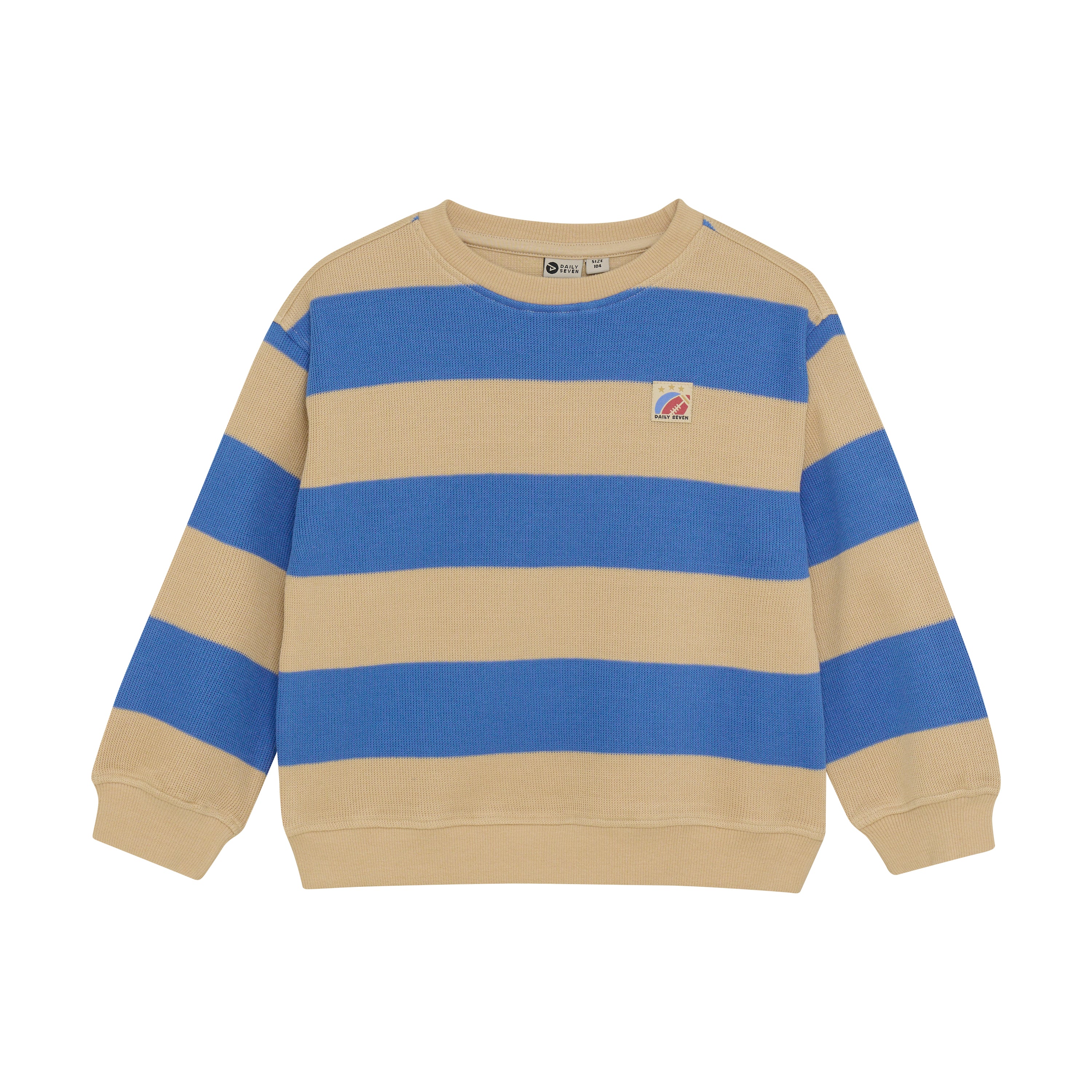 DAILY7 Oversized Sweater Big Stripe - Dusty Kobalt voorzijde