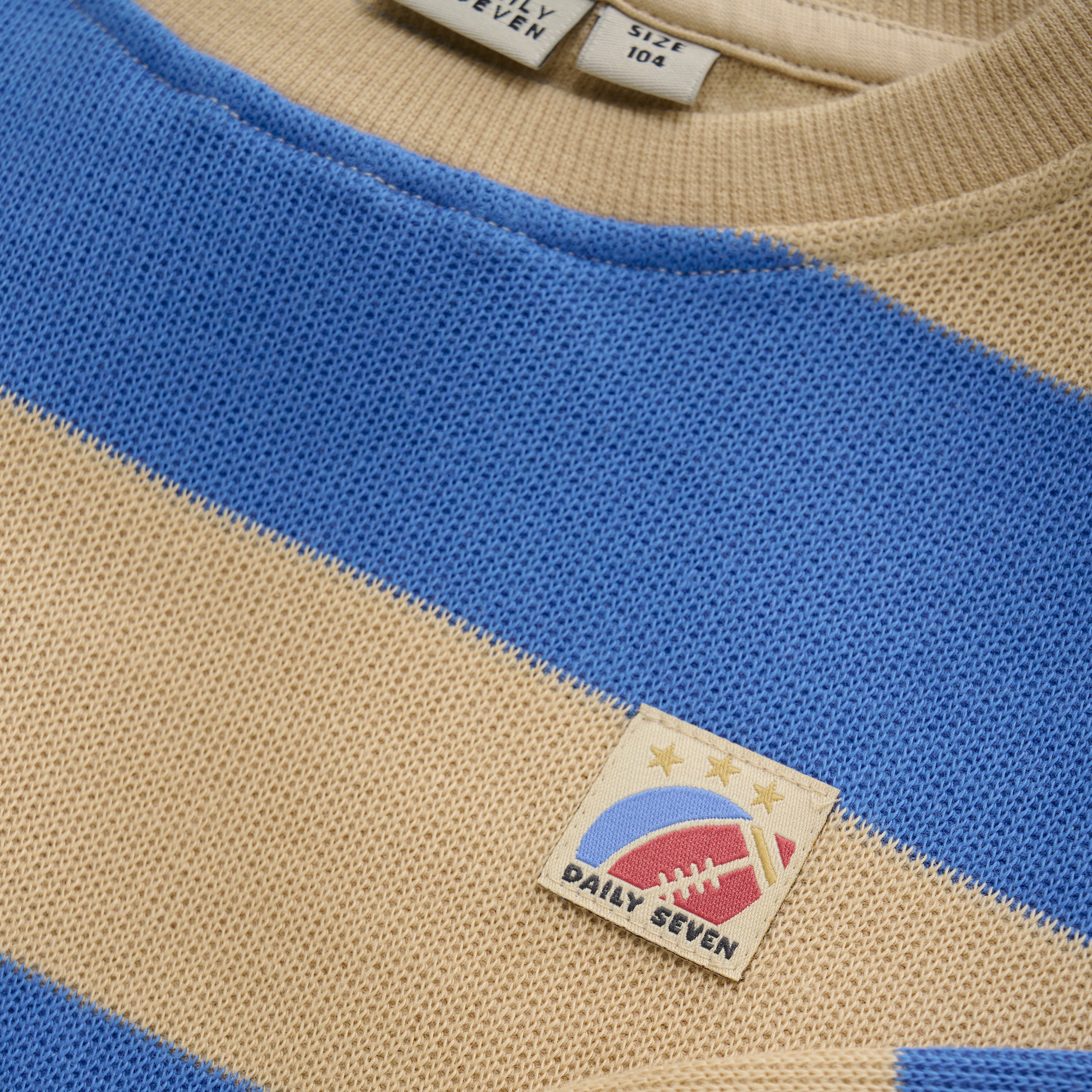 DAILY7 Oversized Sweater Big Stripe - Dusty Kobalt detail