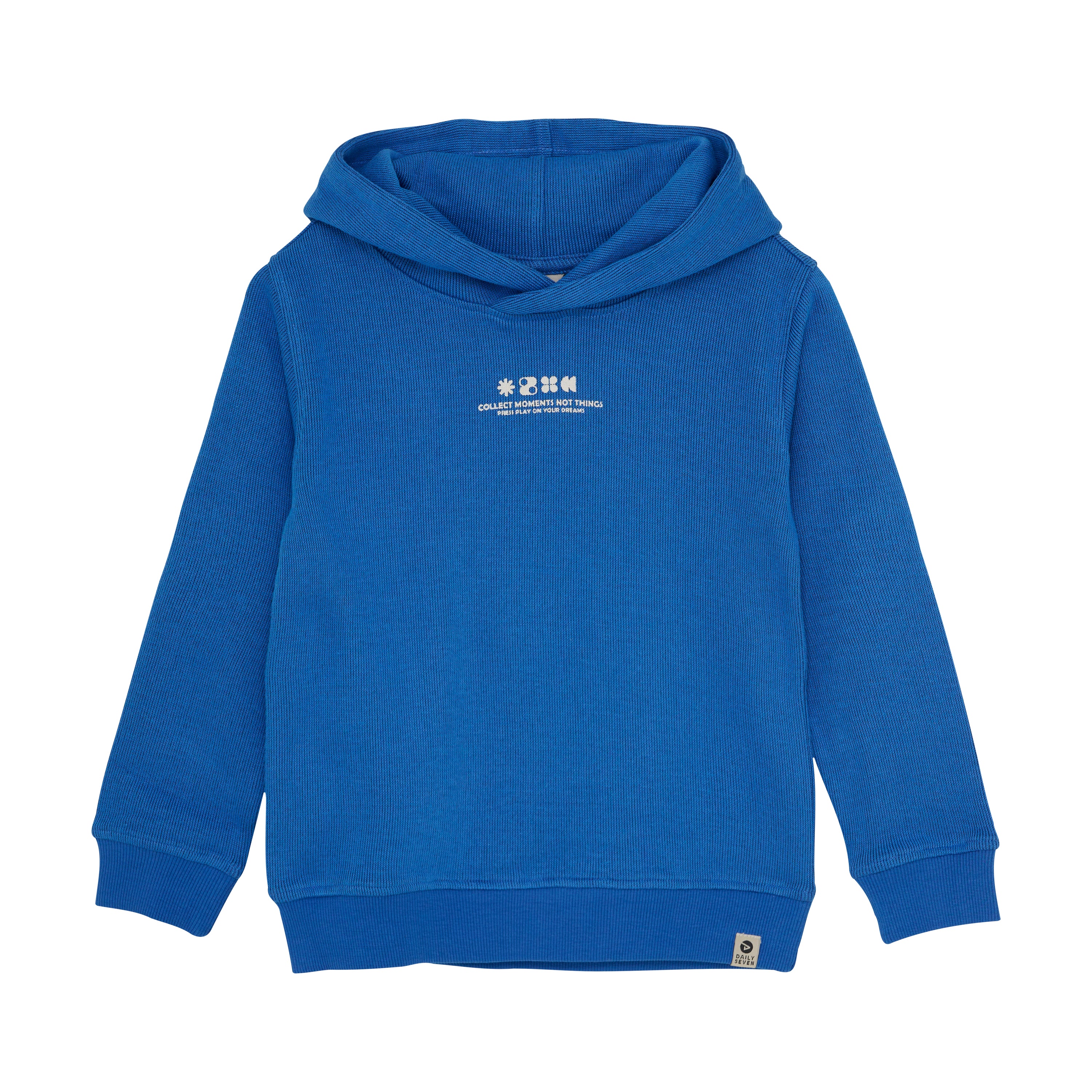 DAILY7 Hoodie Backprint - Dusty Kobalt voorzijde