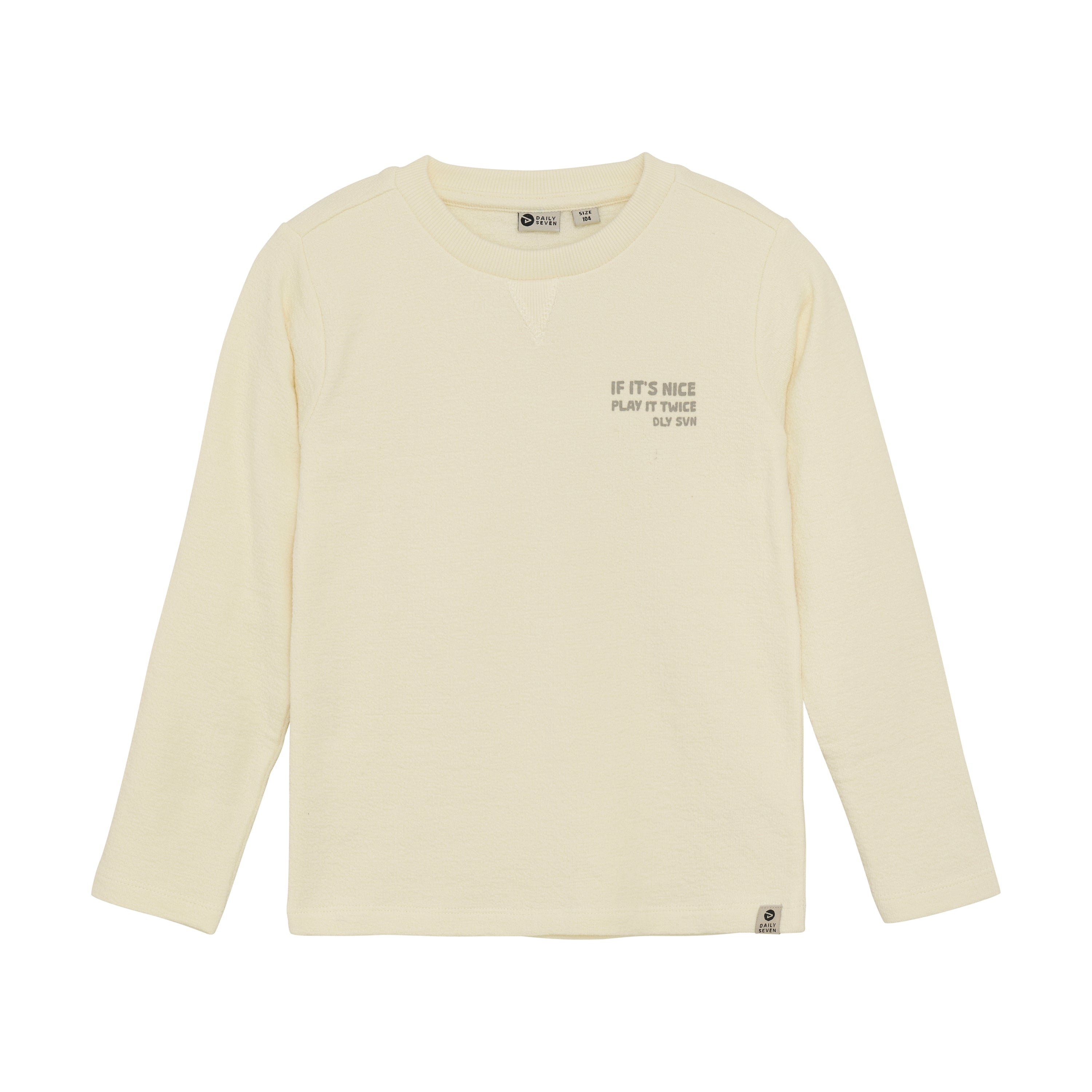 DAILY7 T-Shirt Longsleeve Backprint - Off White voorzijde