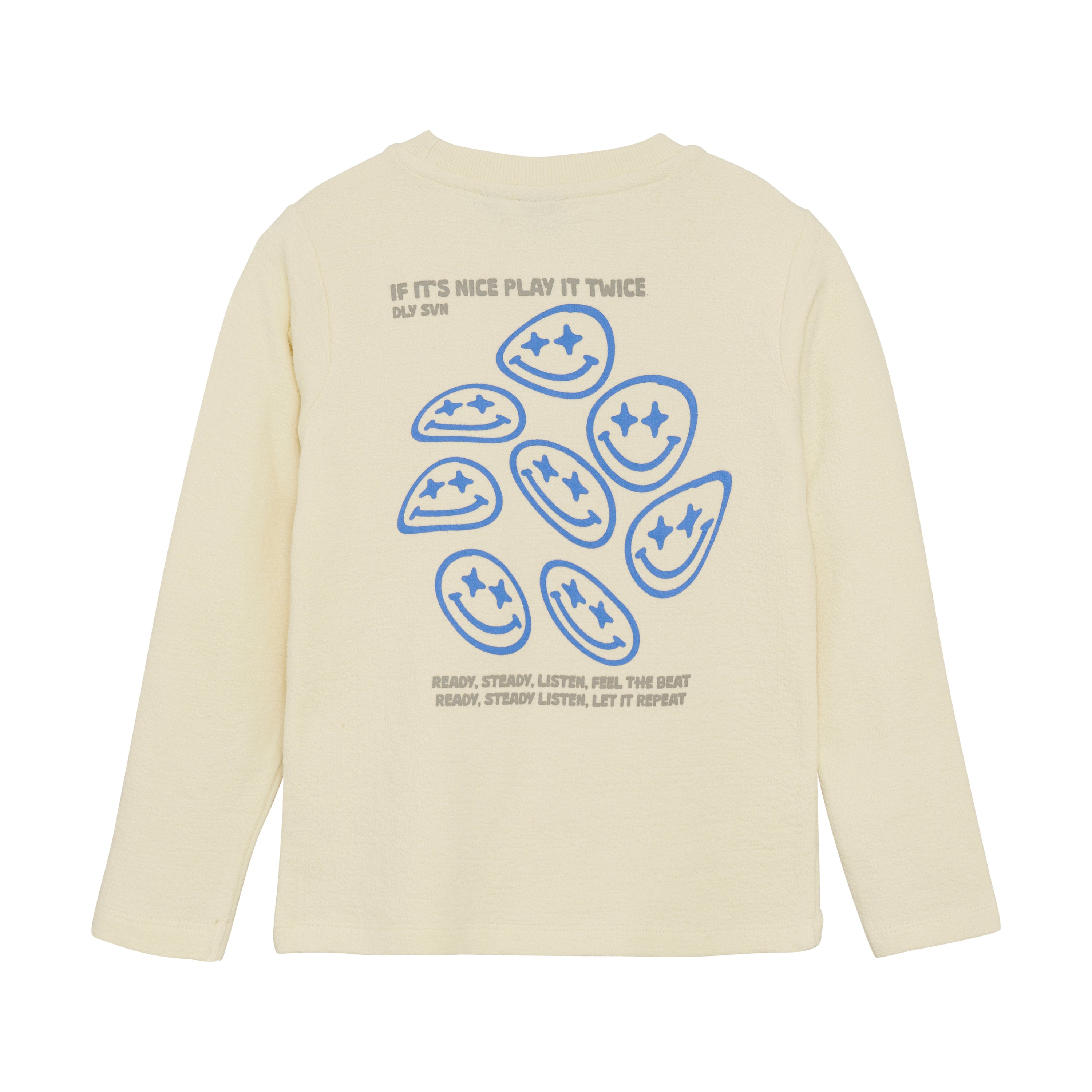 DAILY7 T-Shirt Longsleeve Backprint - Off White achterzijde