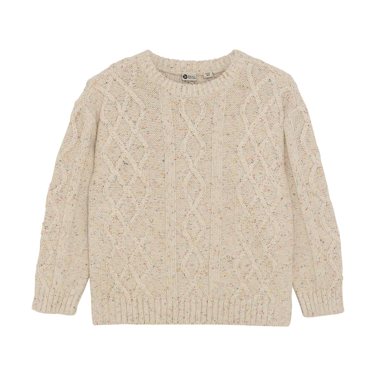 DAILY7 Knitted Sweater Cable - Sandshell Voorzijde