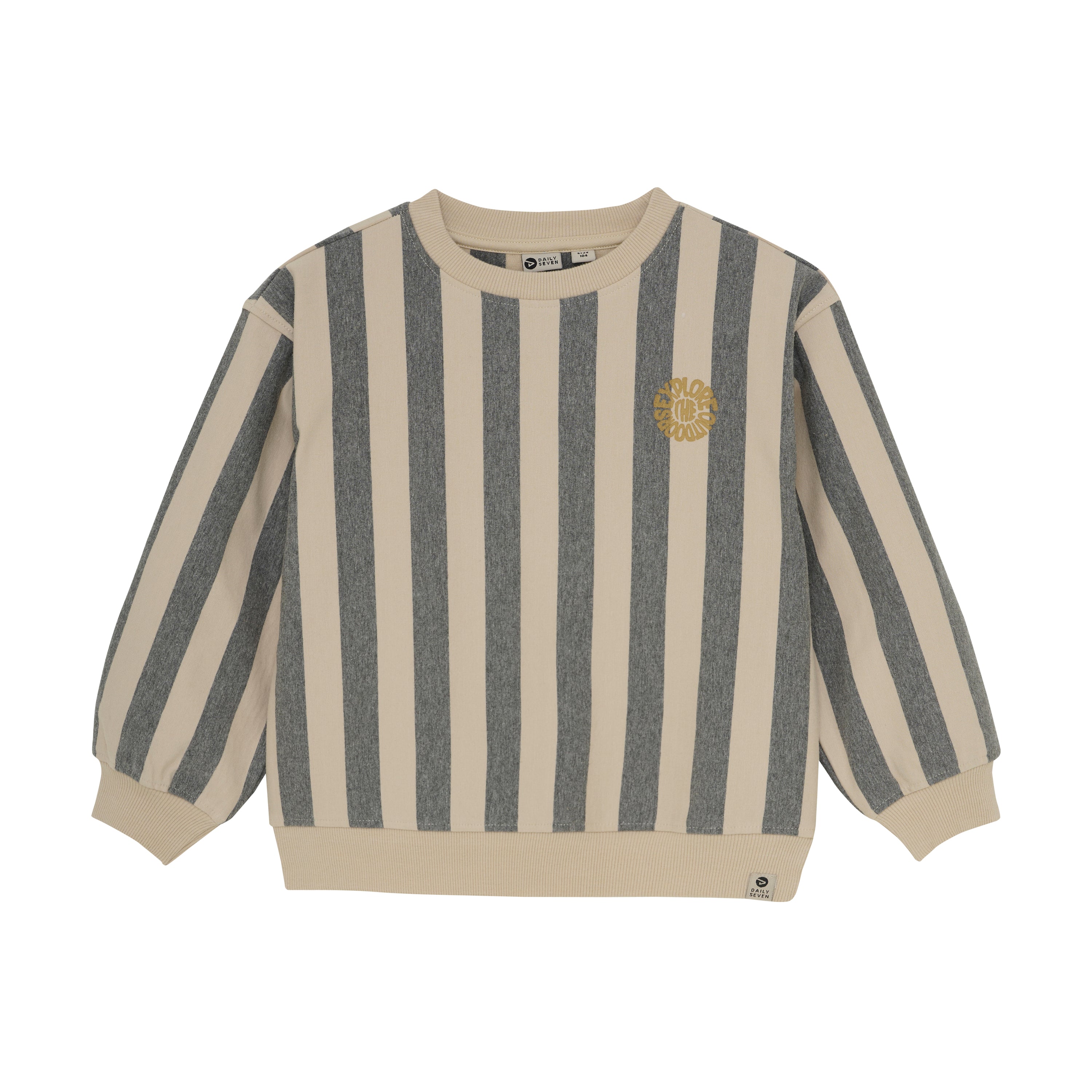 DAILY7 Sweater Stripe - Sandshell voorzijde