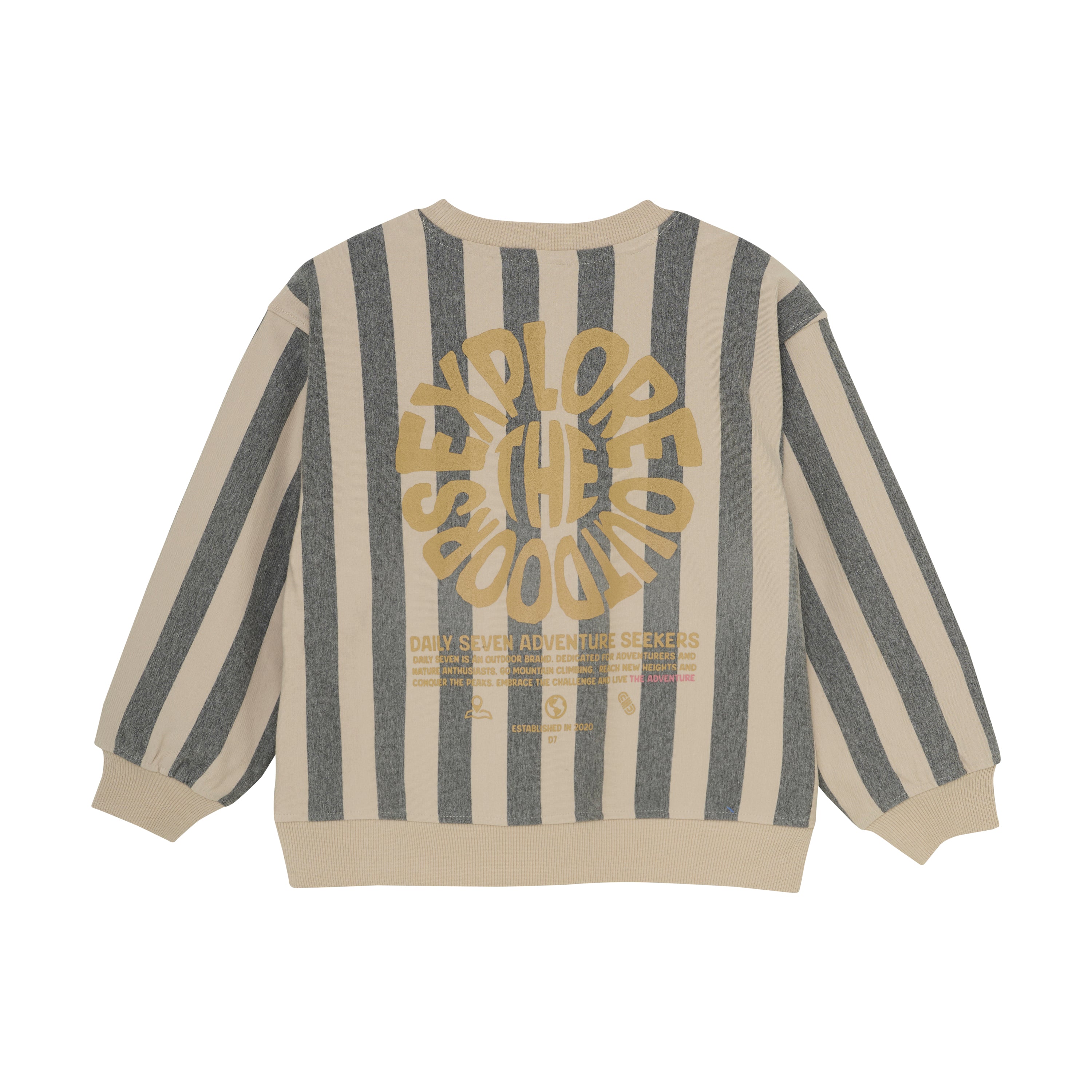 DAILY7 Sweater Stripe - Sandshell achterzijde