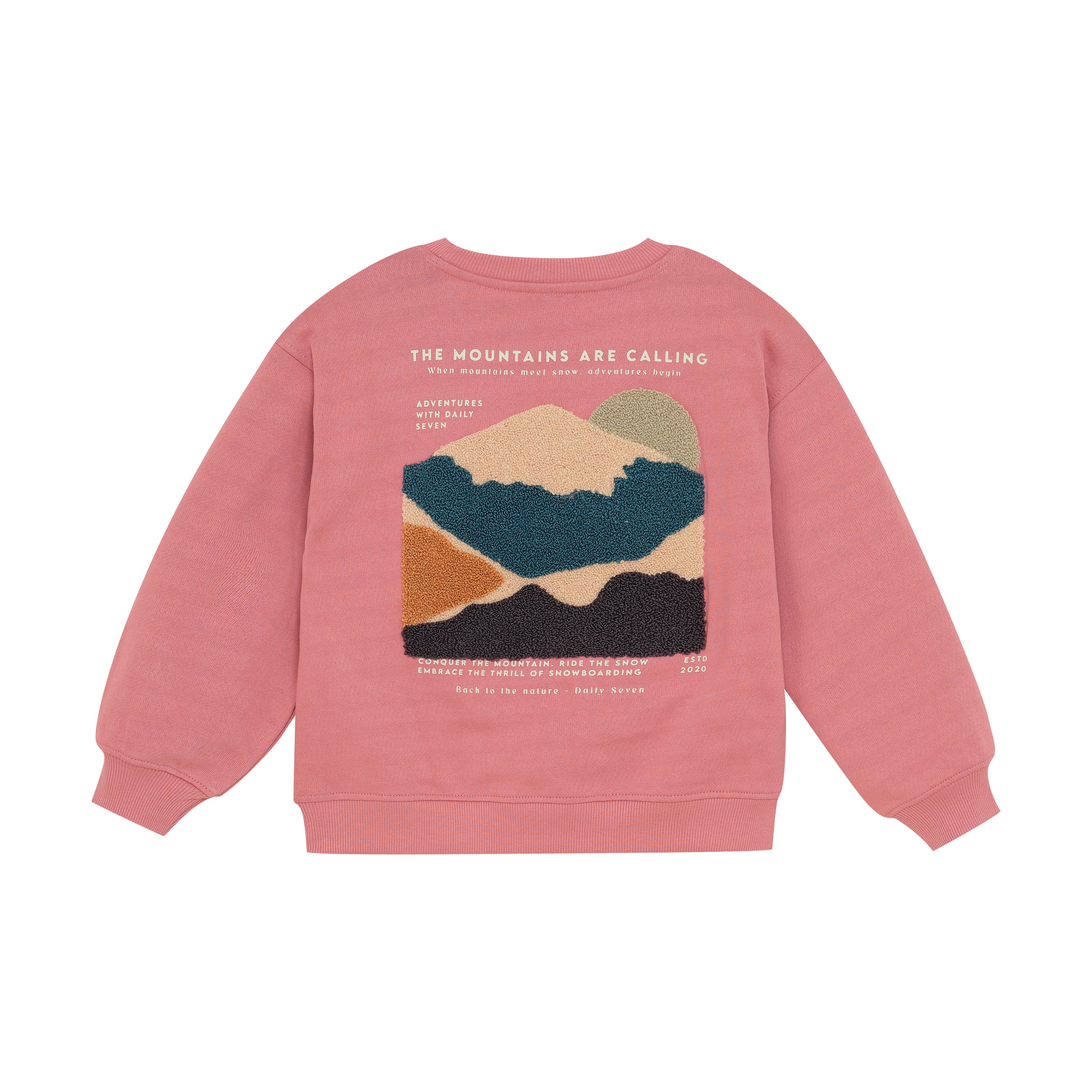 DAILY7 Oversized Sweater Backprint - Coral Clay achterzijde