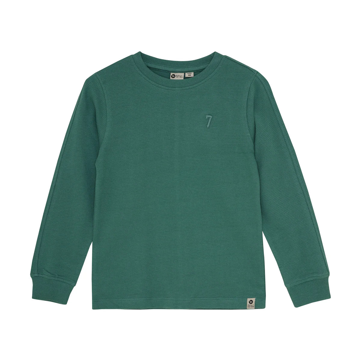 DAILY7 T-shirt Longsleeve Logo - Blue Spruce Voorzijde