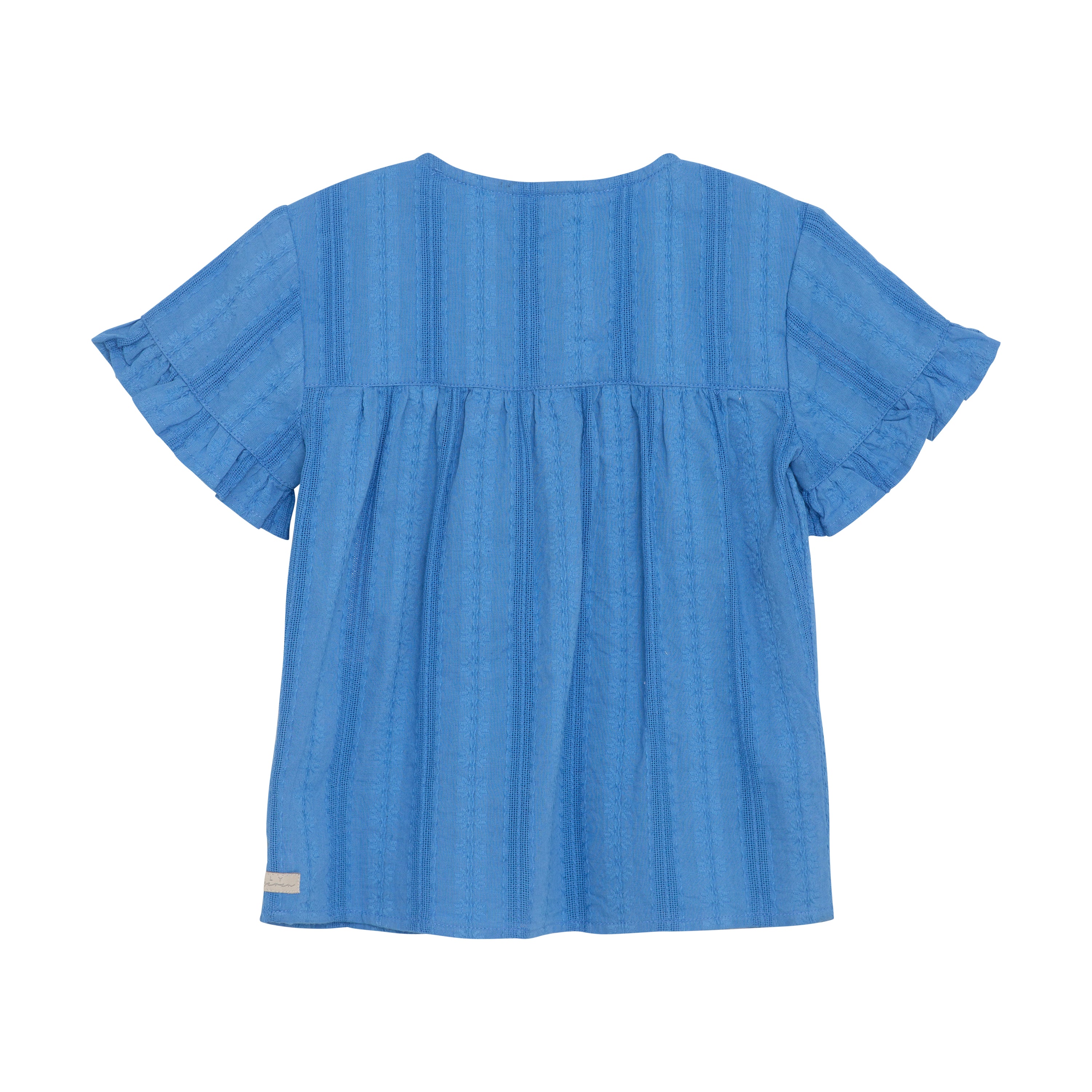 Daily7 Ruffle Shirt - Dusty Royal Blue achterzijde