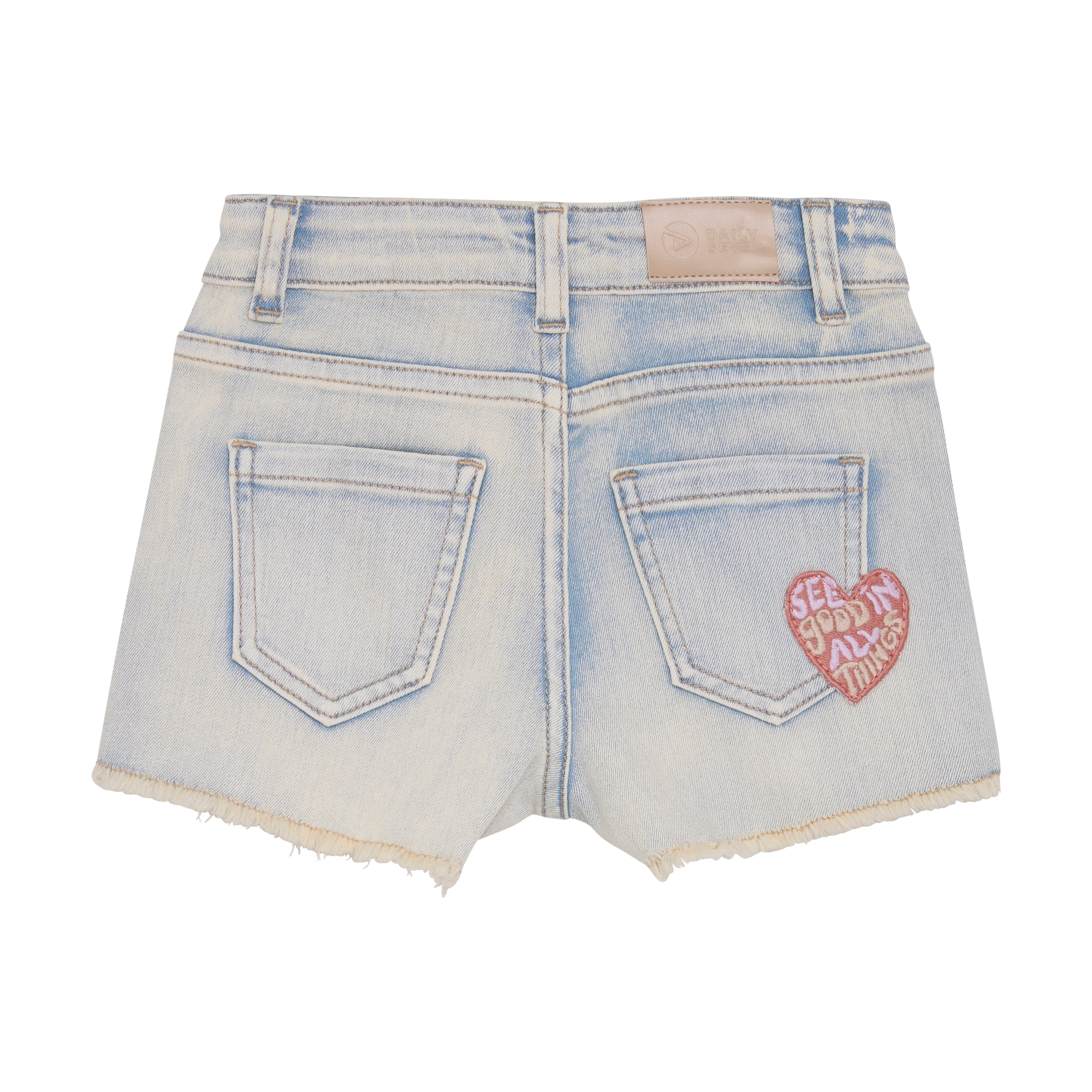 Daily7 Denim Shorts Patch - Used Light Denim achterzijde