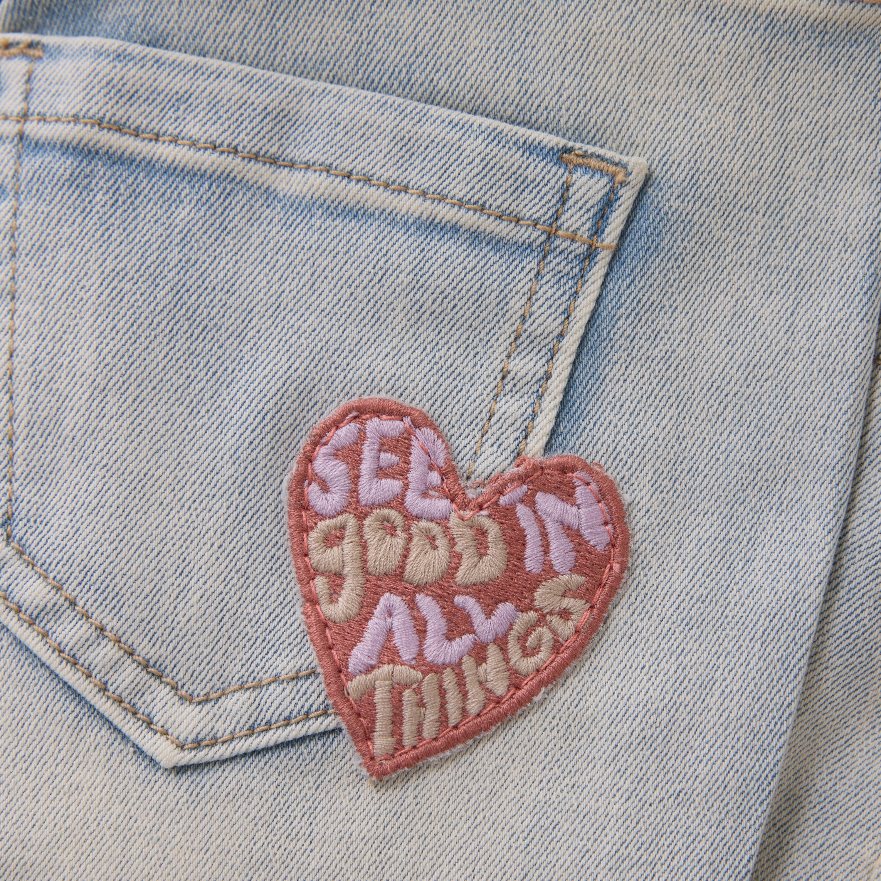 Daily7 Denim Shorts Patch - Used Light Denim detail