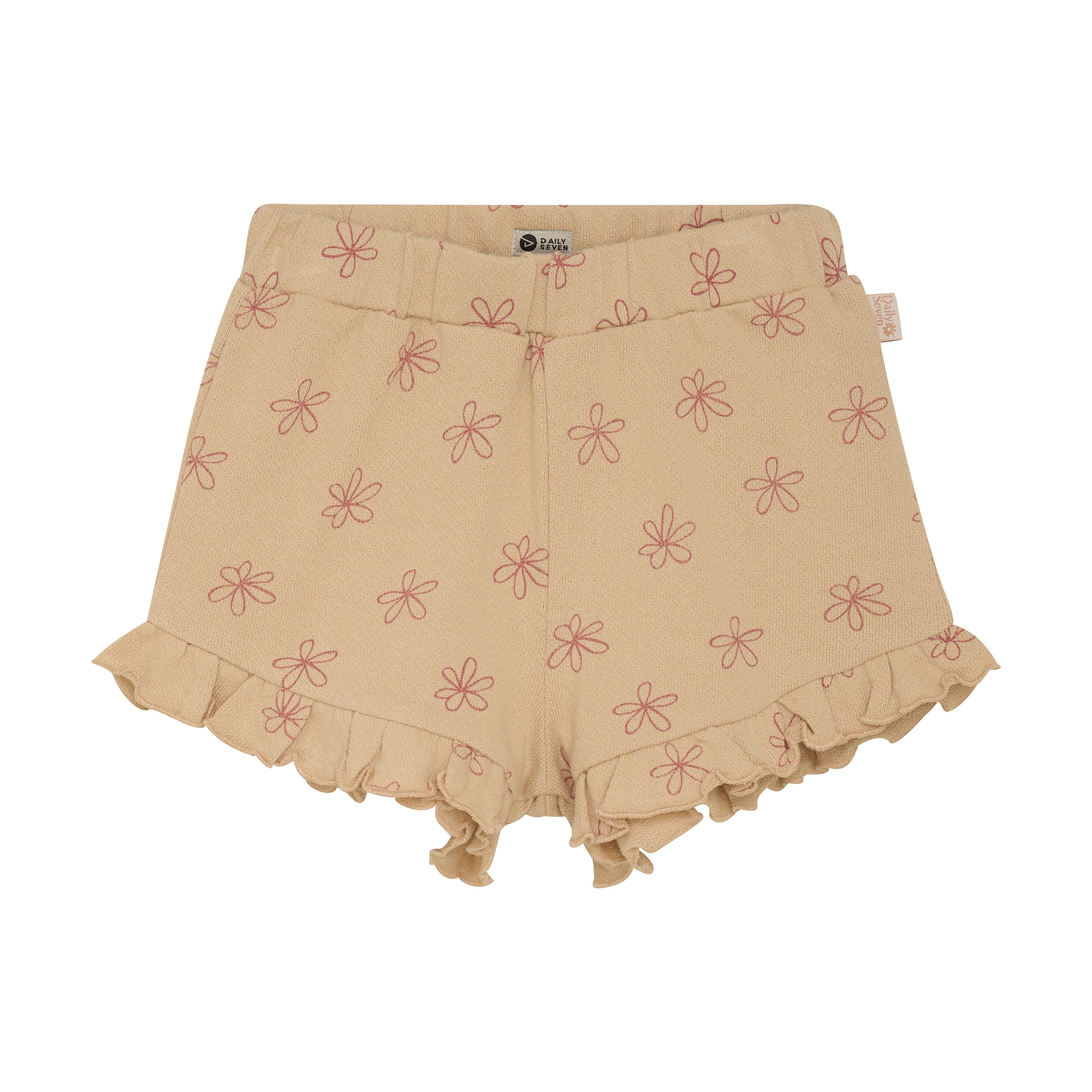 Daily7 Shorts Small Flowers - Latte Sand voorzijde