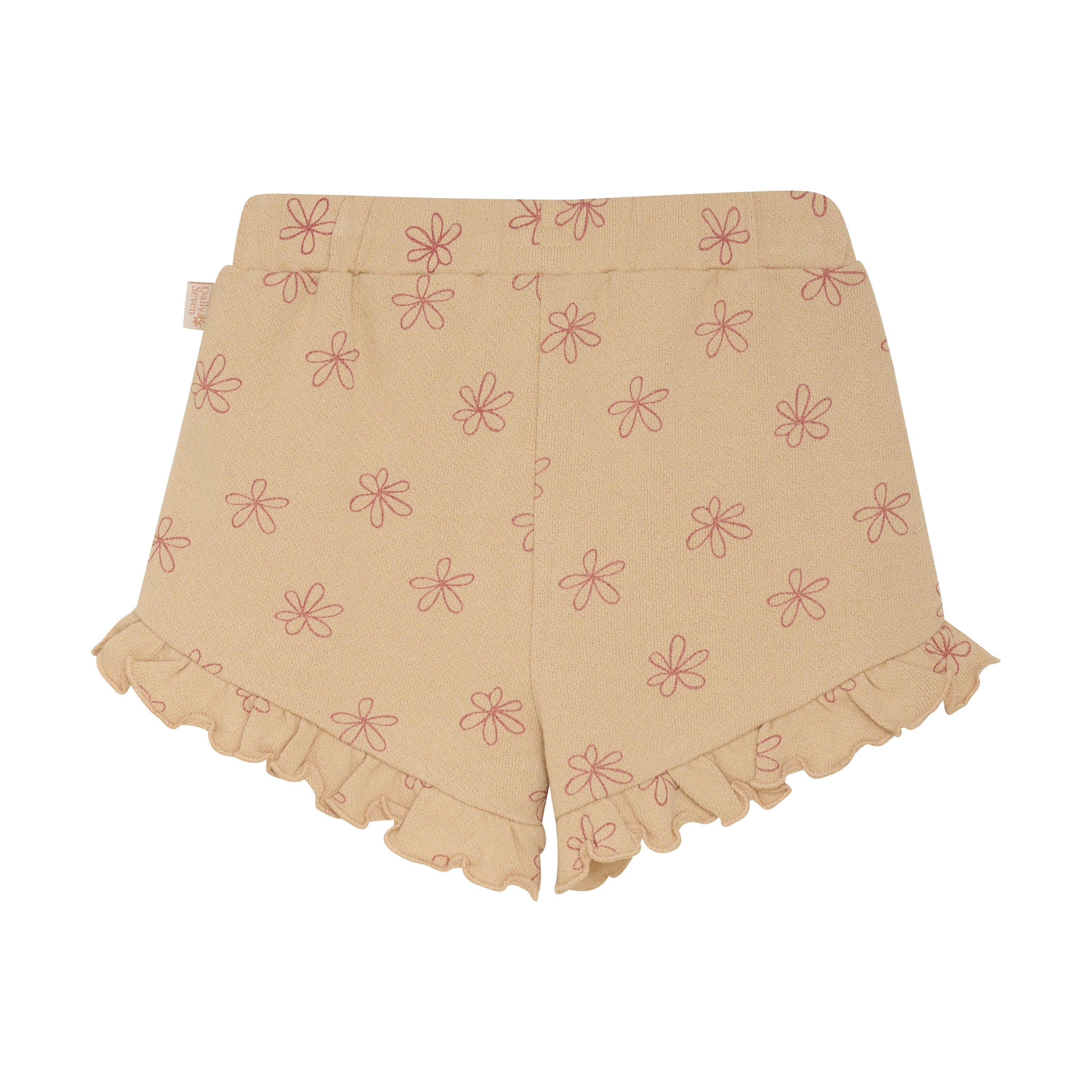 Daily7 Shorts Small Flowers - Latte Sand achterzijde