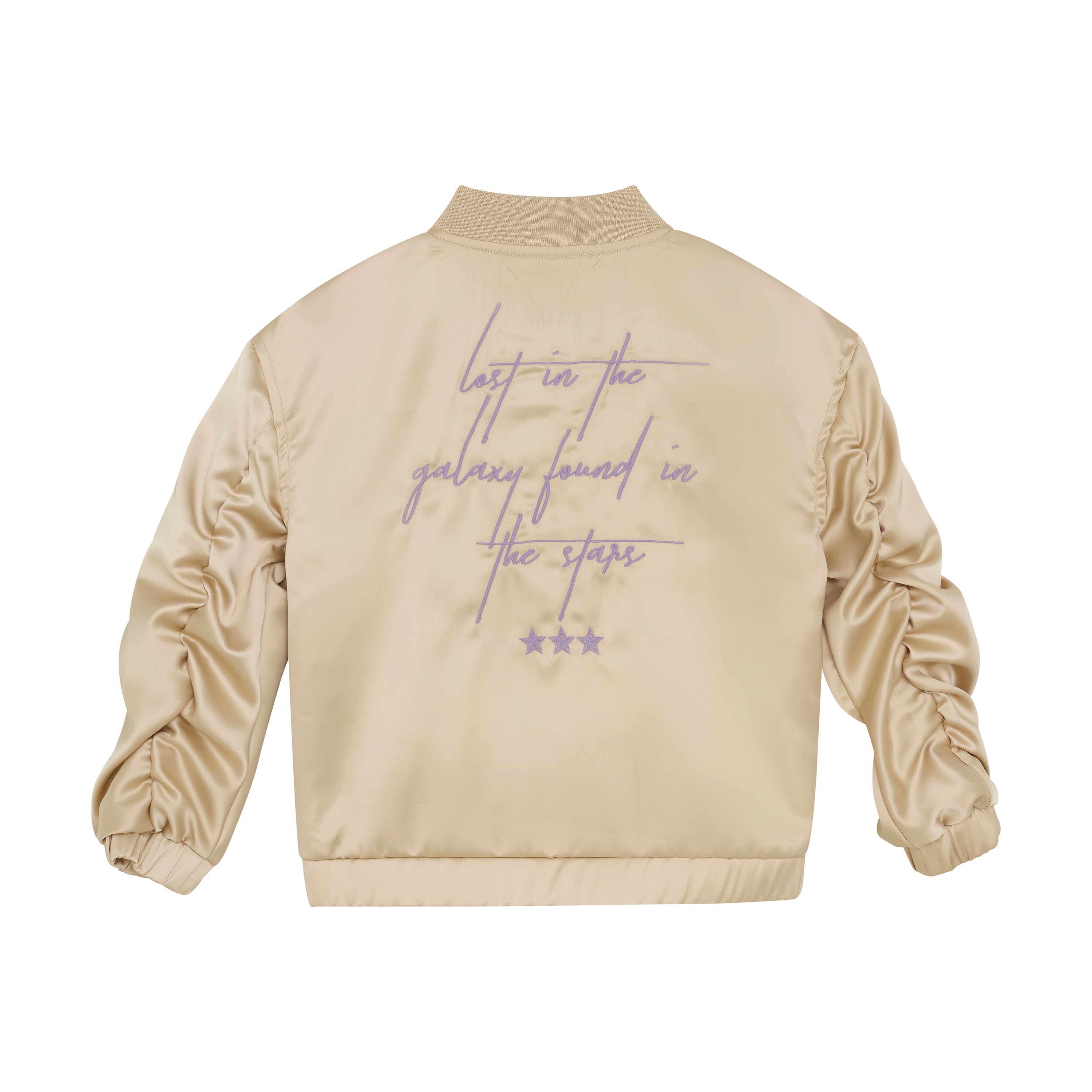 DAILY7 Satin Jacket - Latte Sand achterzijde