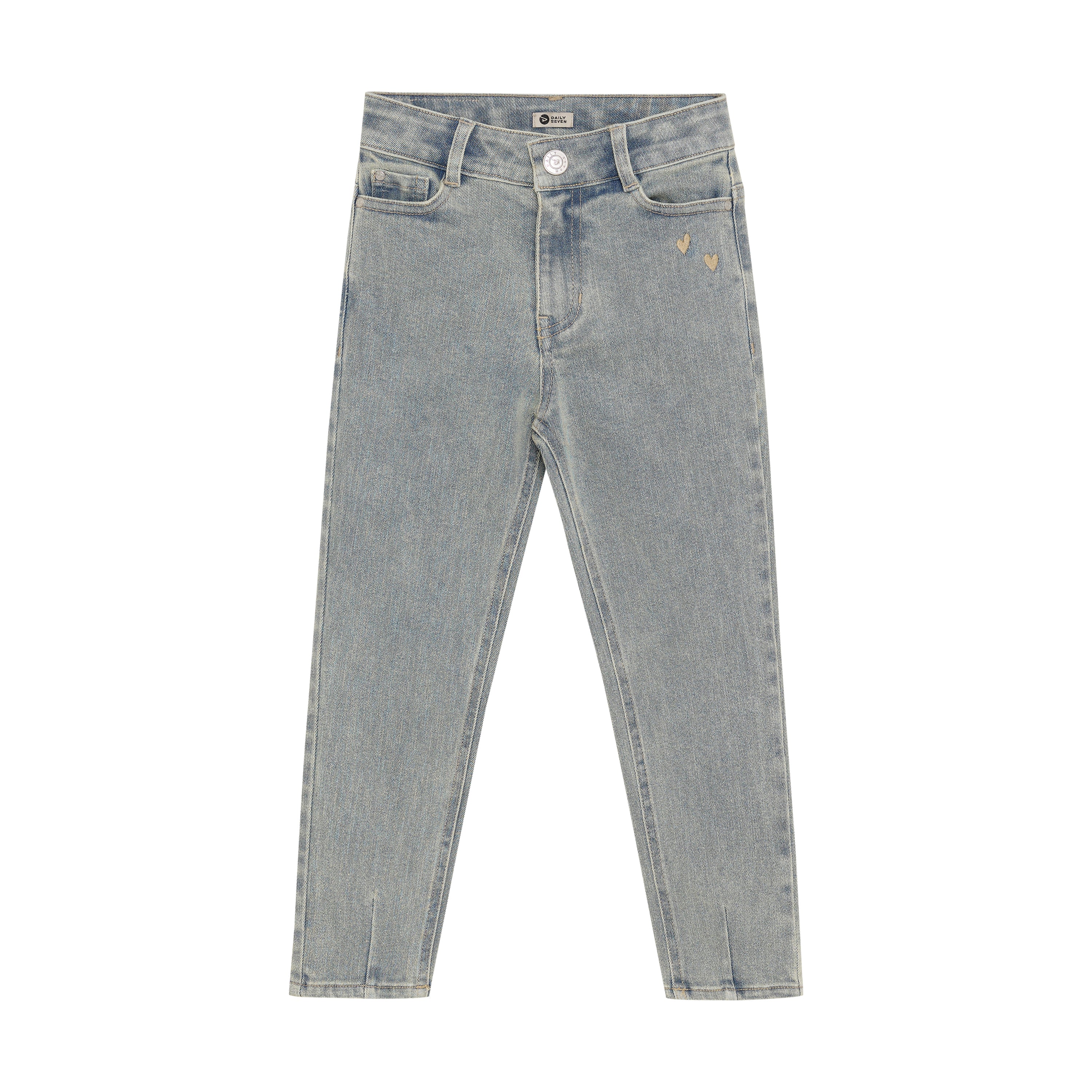 DAILY7 2500 Mom Fit Embroiderie - Denim voorzijde