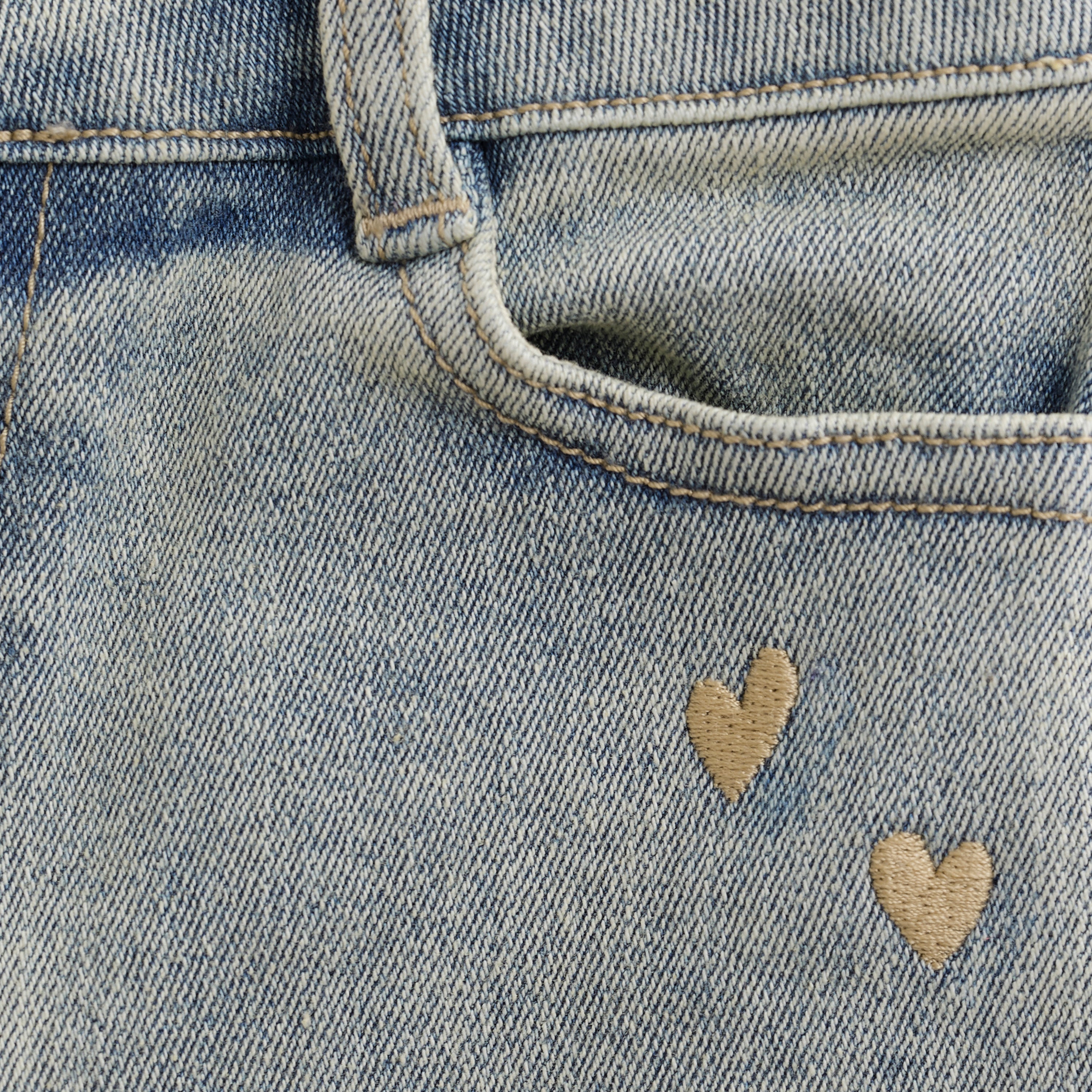 DAILY7 2500 Mom Fit Embroiderie - Denim detail