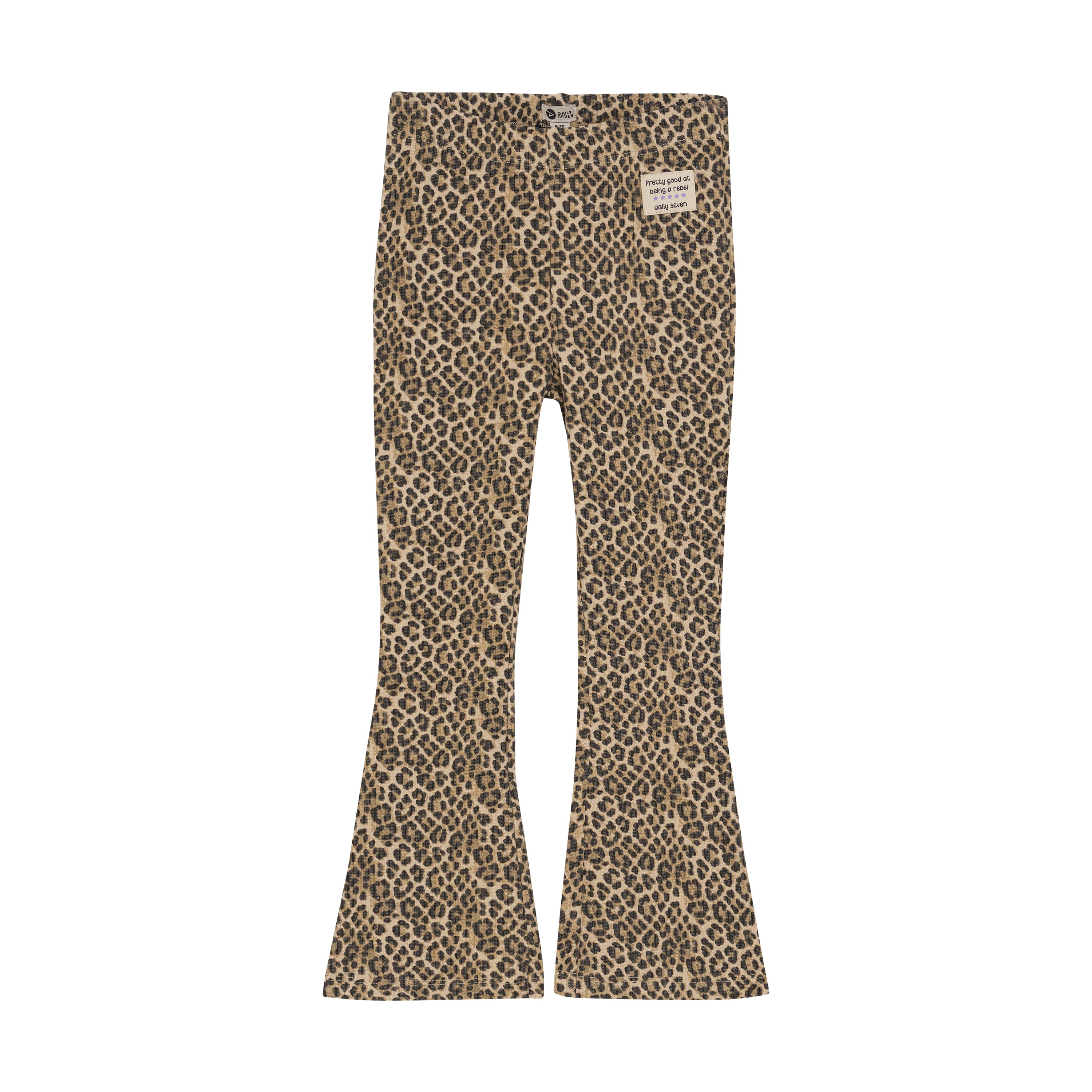 DAILY7 Animal Flared Pants - Latte Sand voorzijde