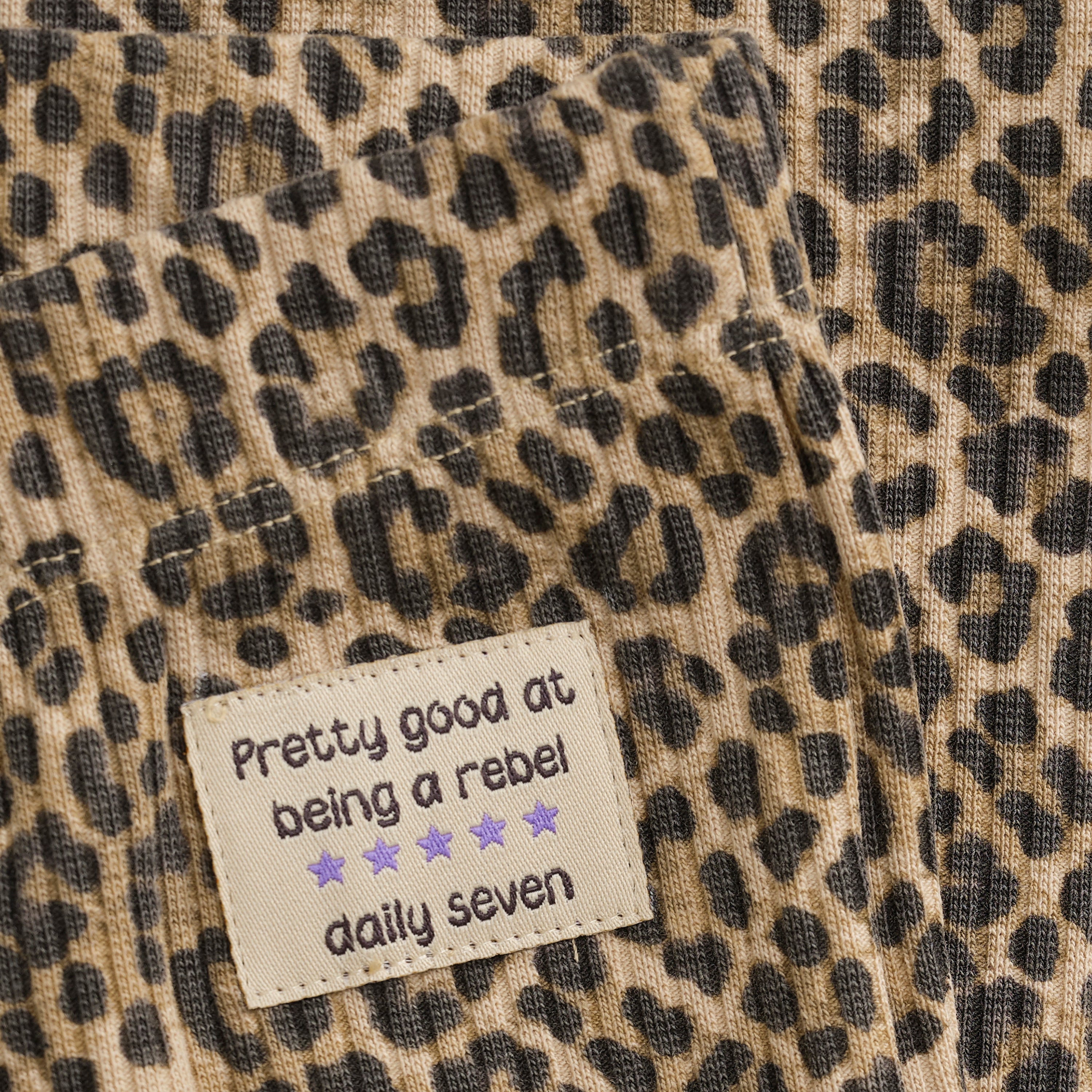 DAILY7 Animal Flared Pants - Latte Sand detail