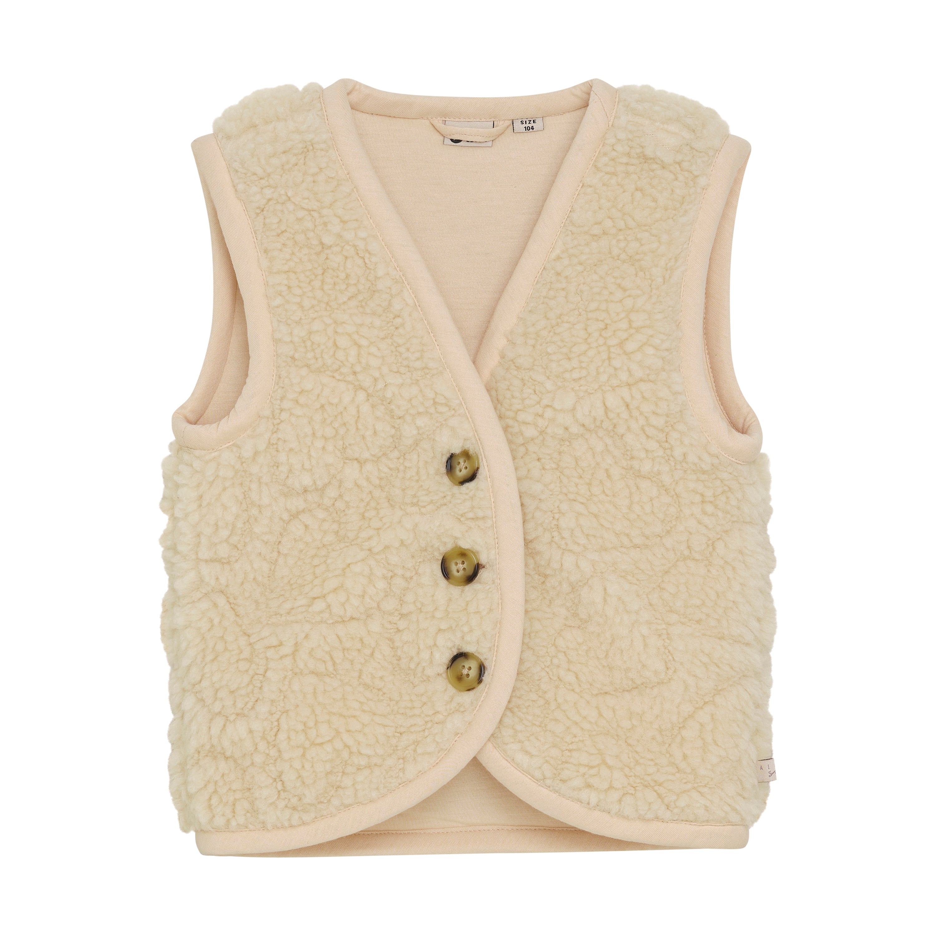 DAILY7 Teddy Gilet - Sandshell voorzijde