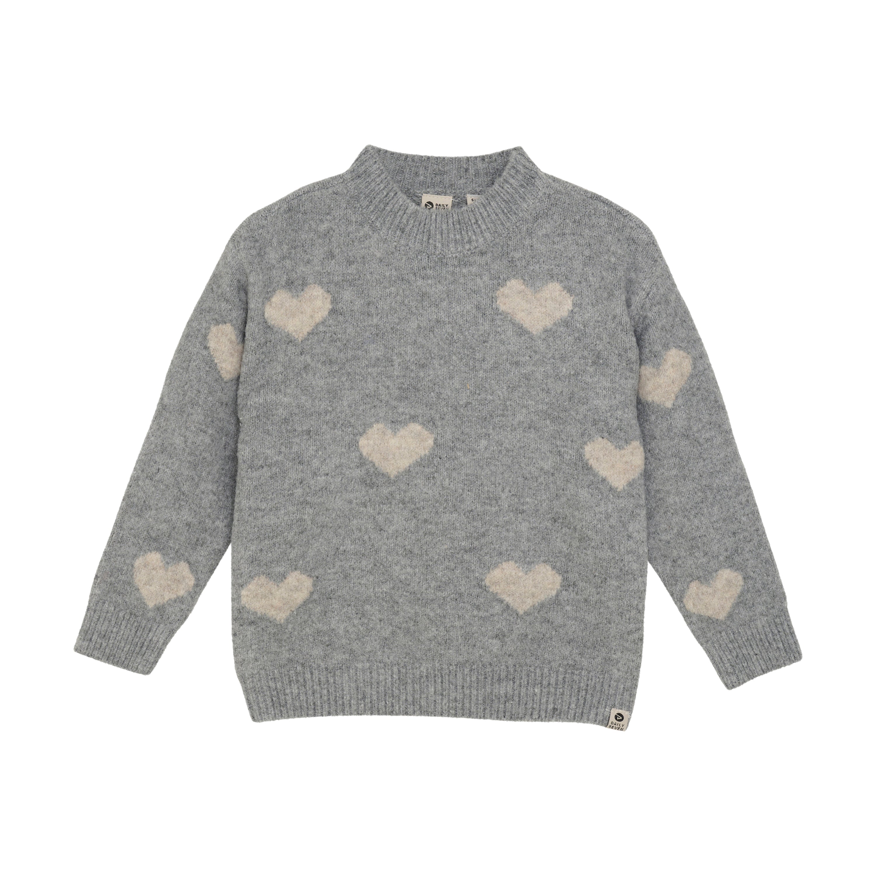 DAILY7 Knitted Sweater Heart voorzijde