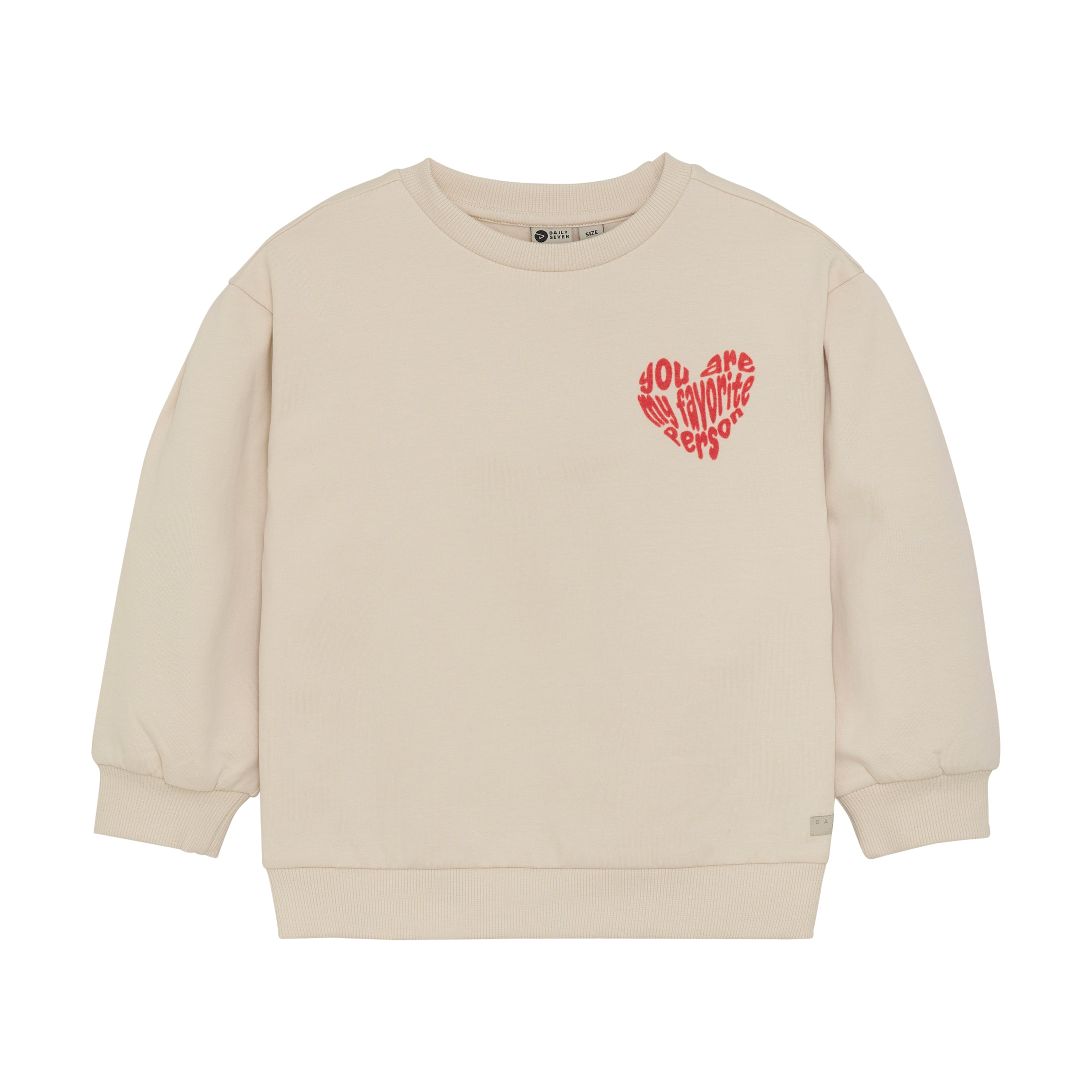 DAILY7 Sweater Brushed Backprint - Sandshell voorzijde