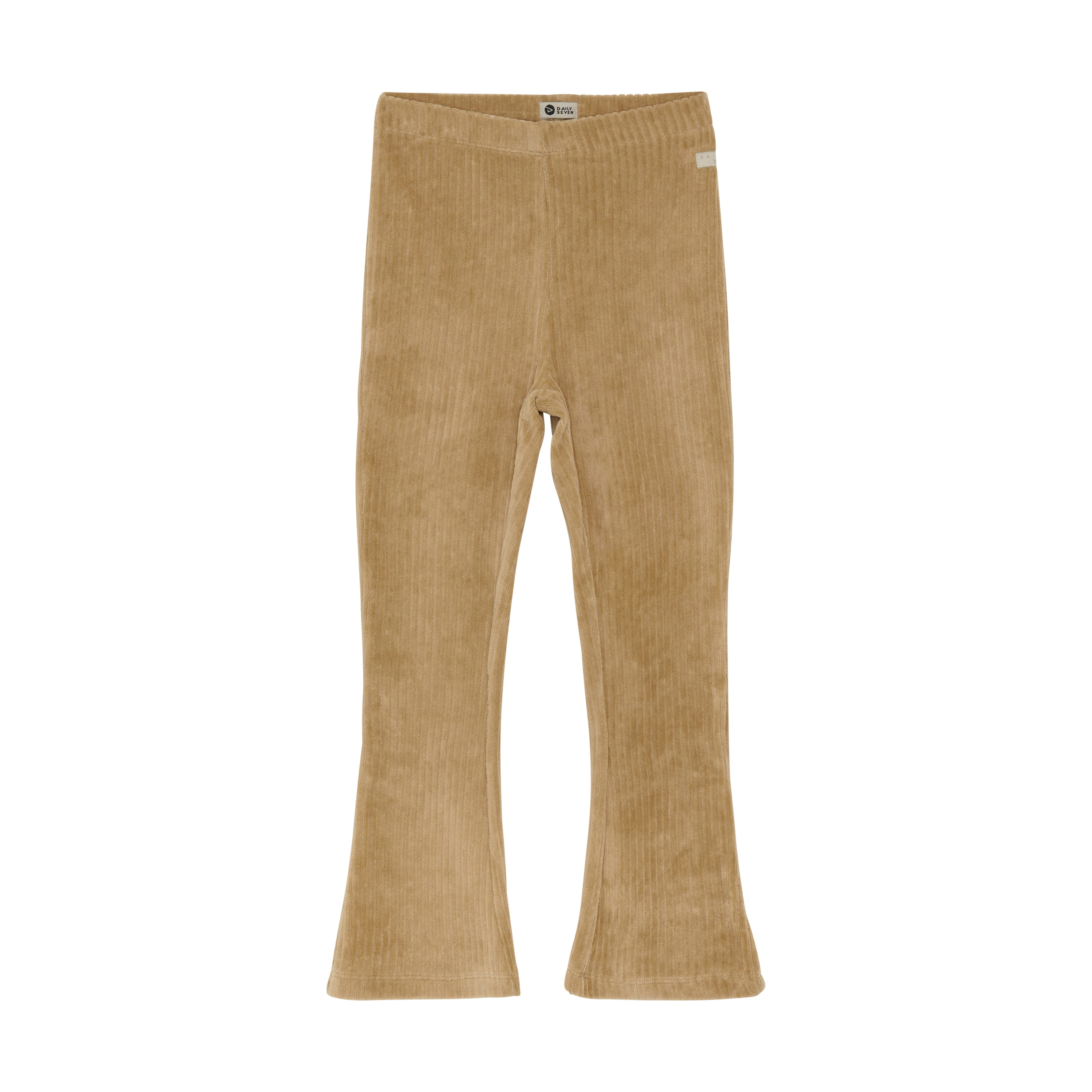 DAILY7 Flared Velvet Pants - Sand voorzijde