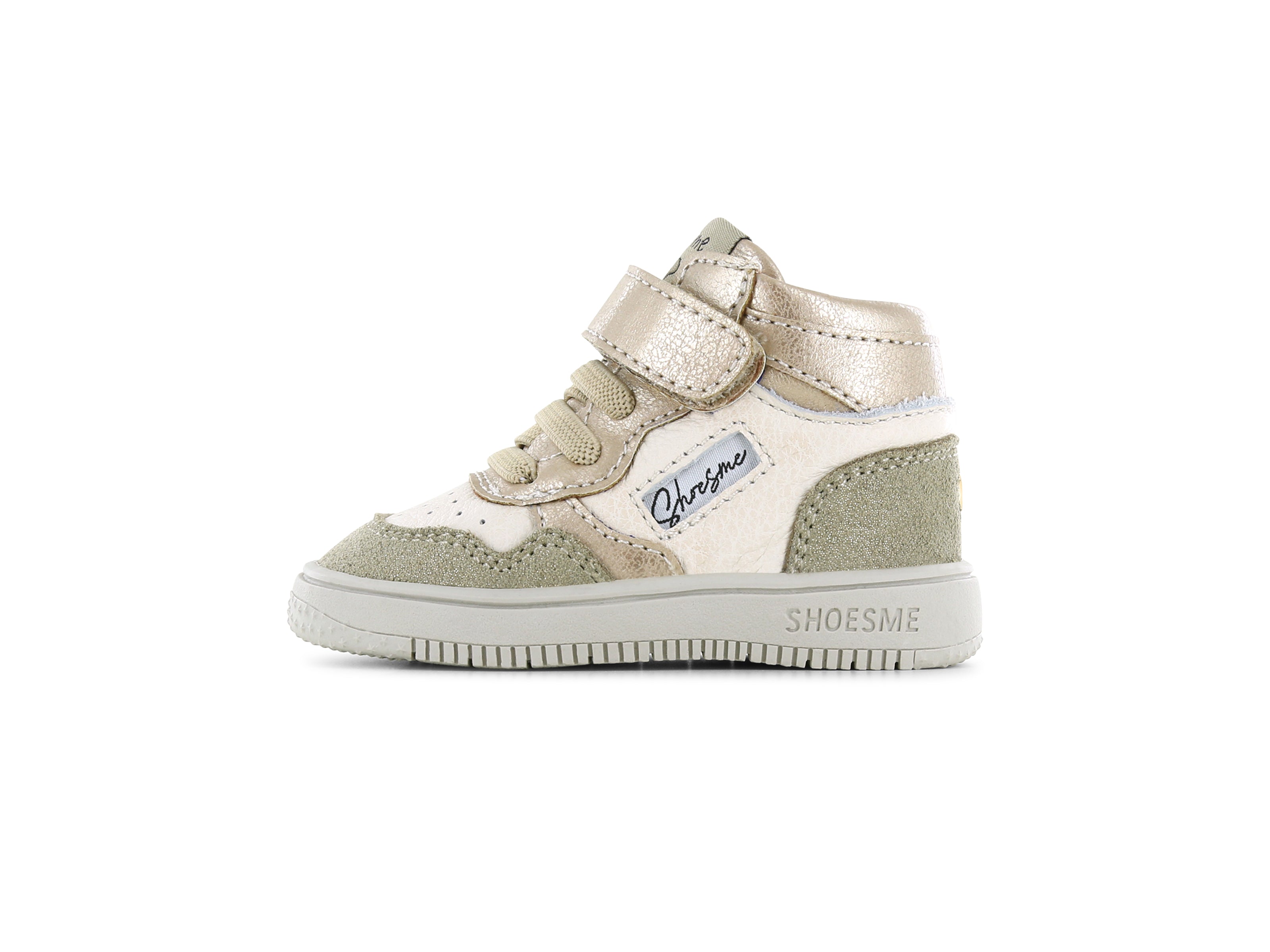 Shoesme Beige-Goud Basket Sneakertje zijkant links