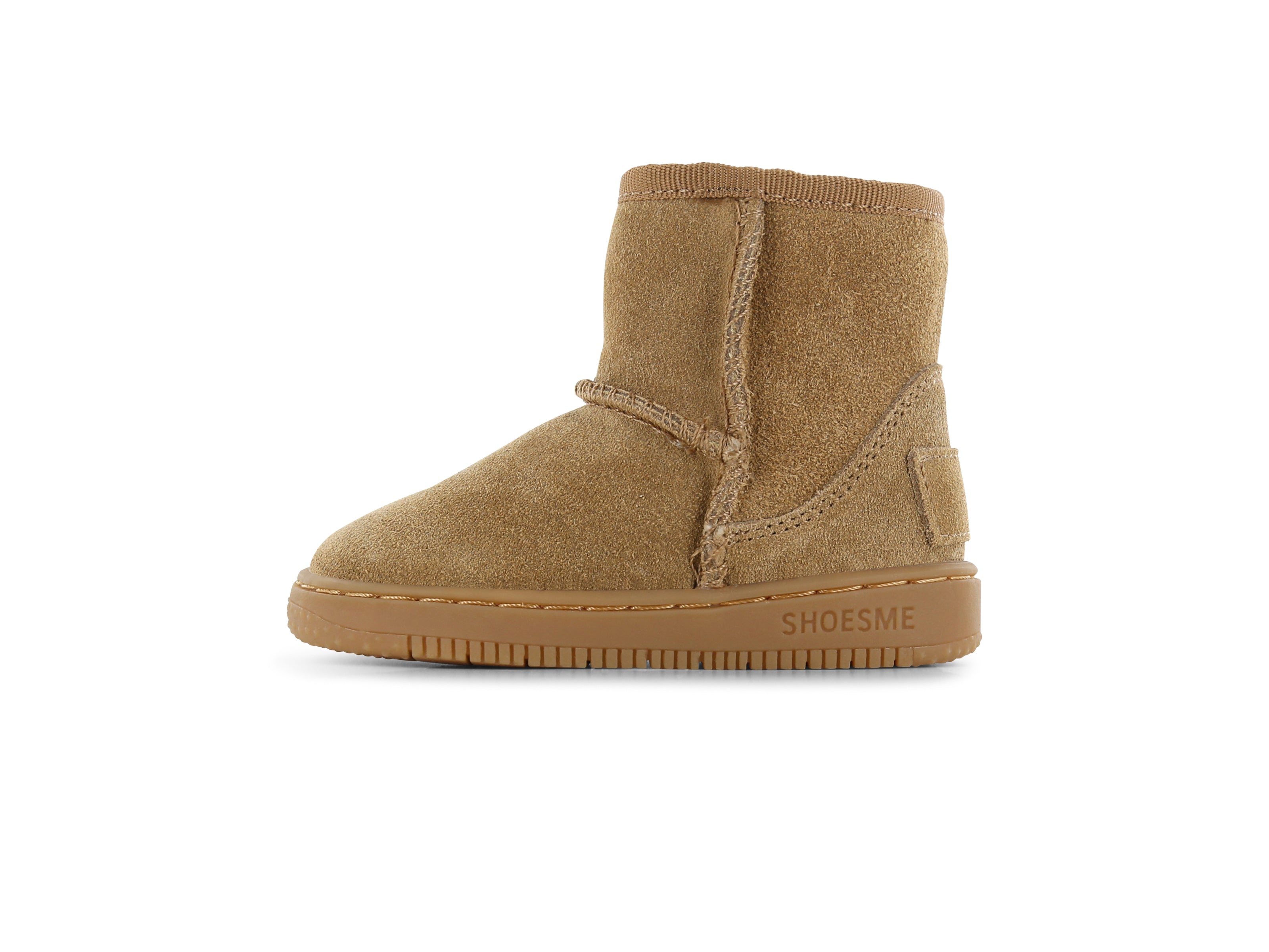 Shoesme Cognac Bootie Met Fluffy Voering zijkant links