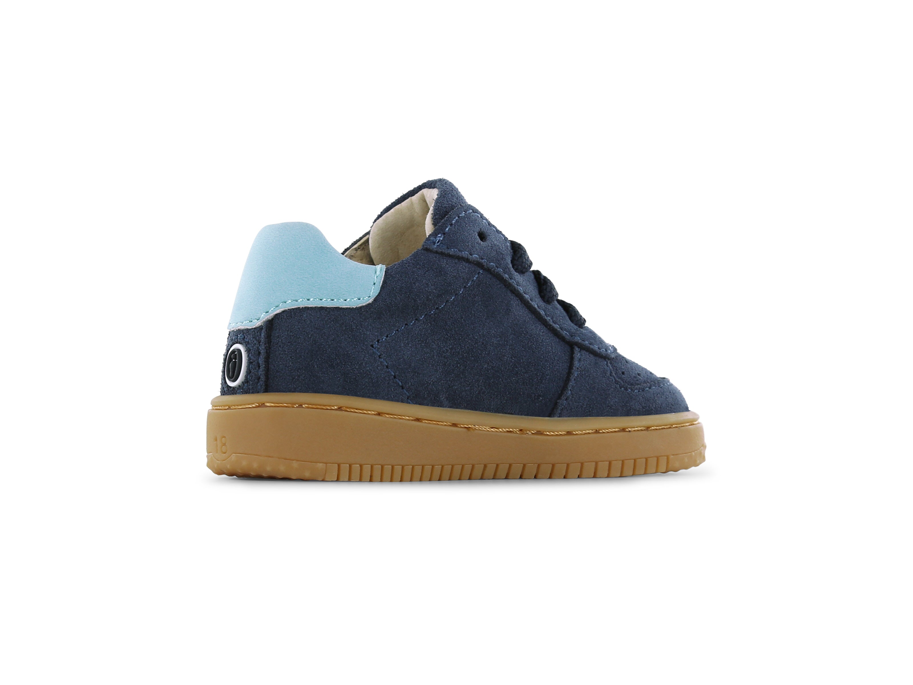 Shoesme Blauw Suède Sneakertje zijkant links