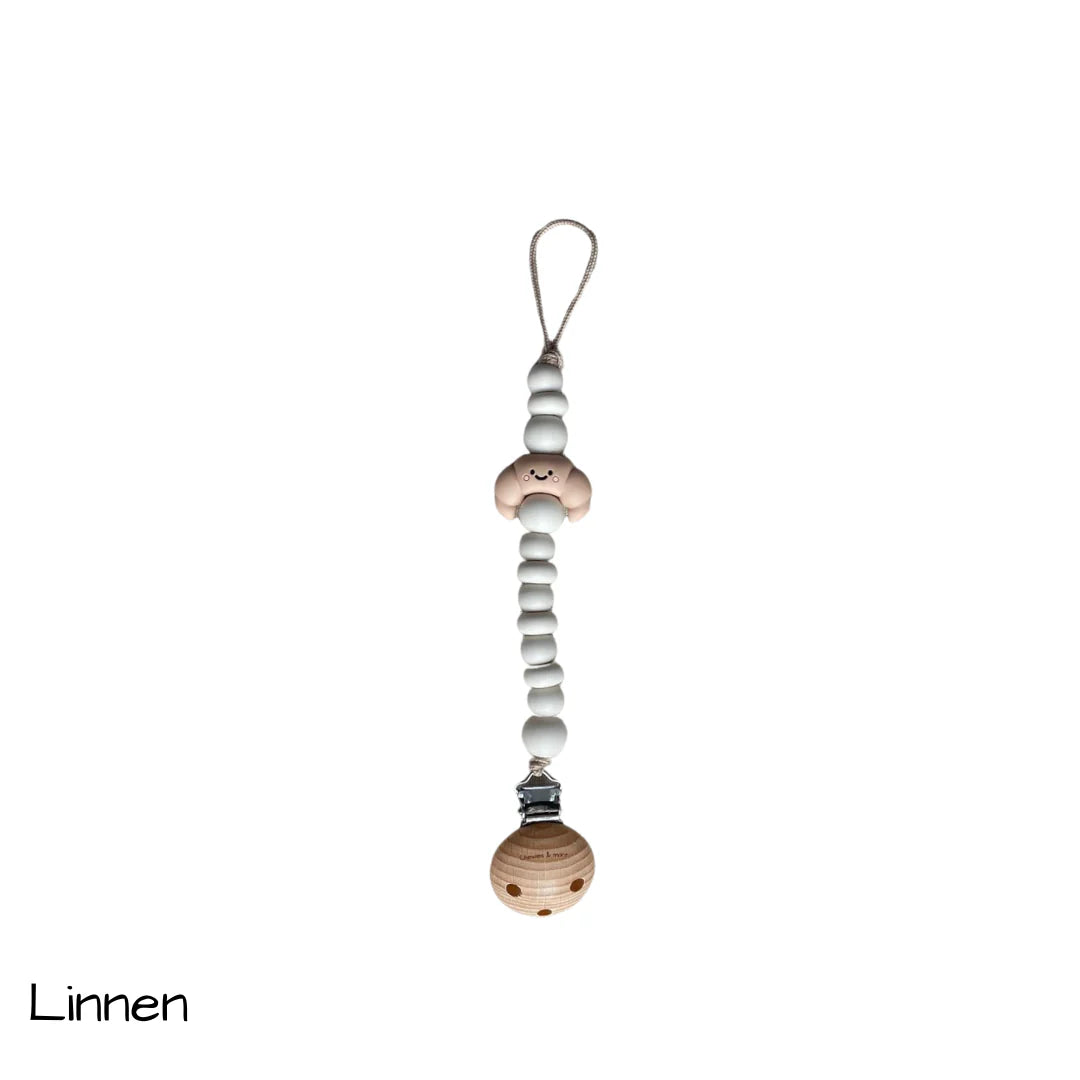 Chewies Croissant Clip - Linnen productoto speenhouder cliphouder speen