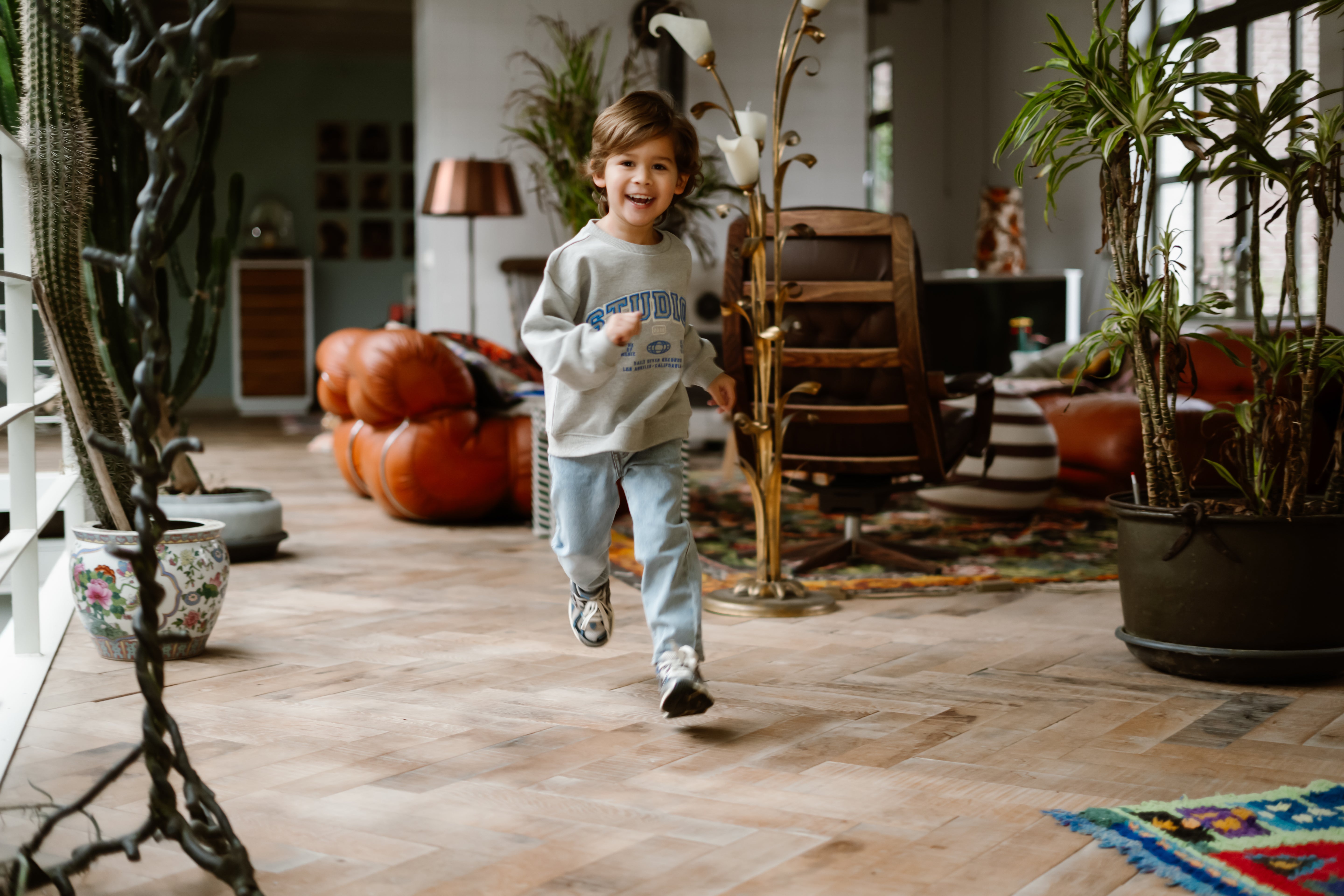 DAILY7 Oversized Sweater Artwork - Grey Melange