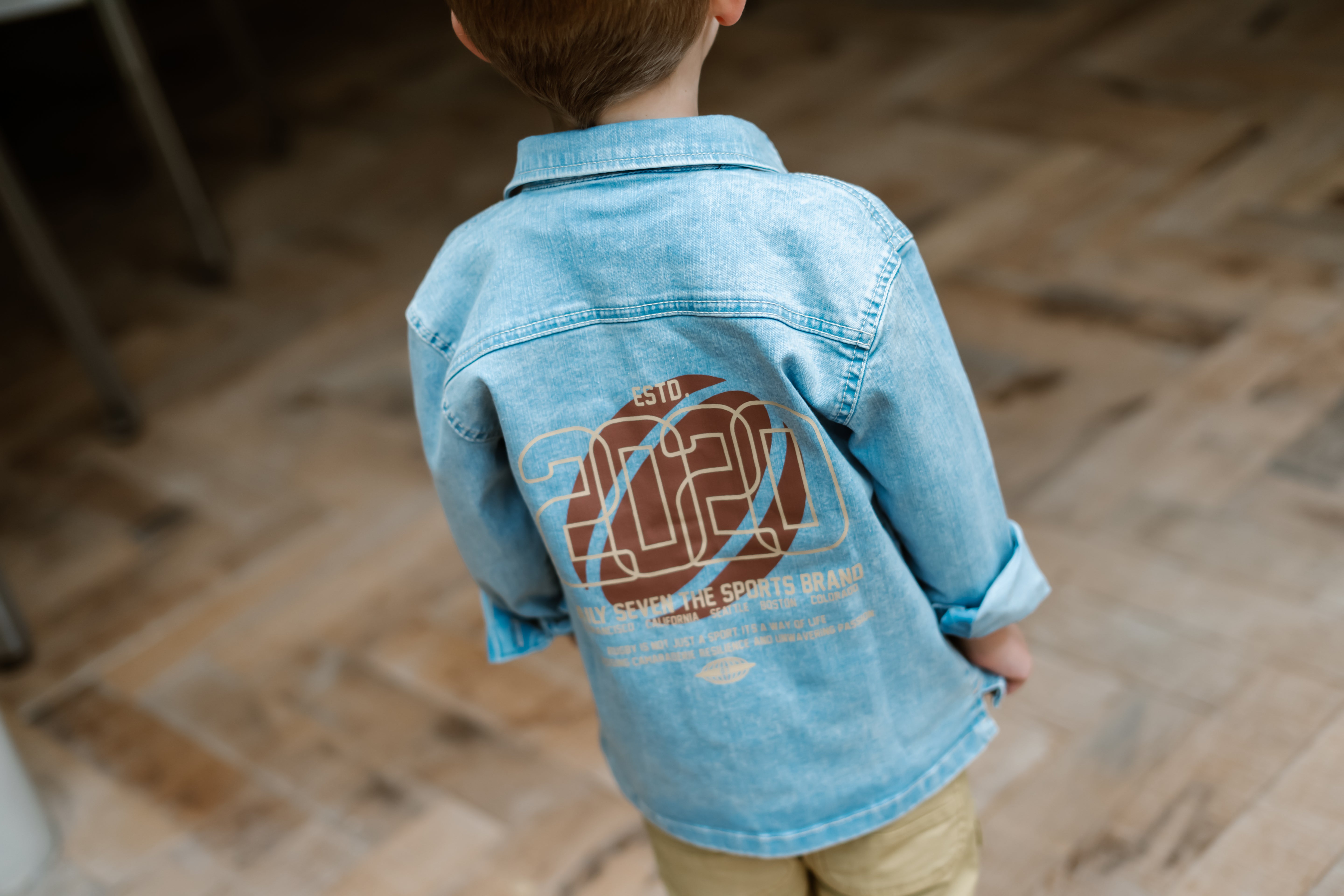 DAILY7 Denim Shirt Backprint - Denim sfeer