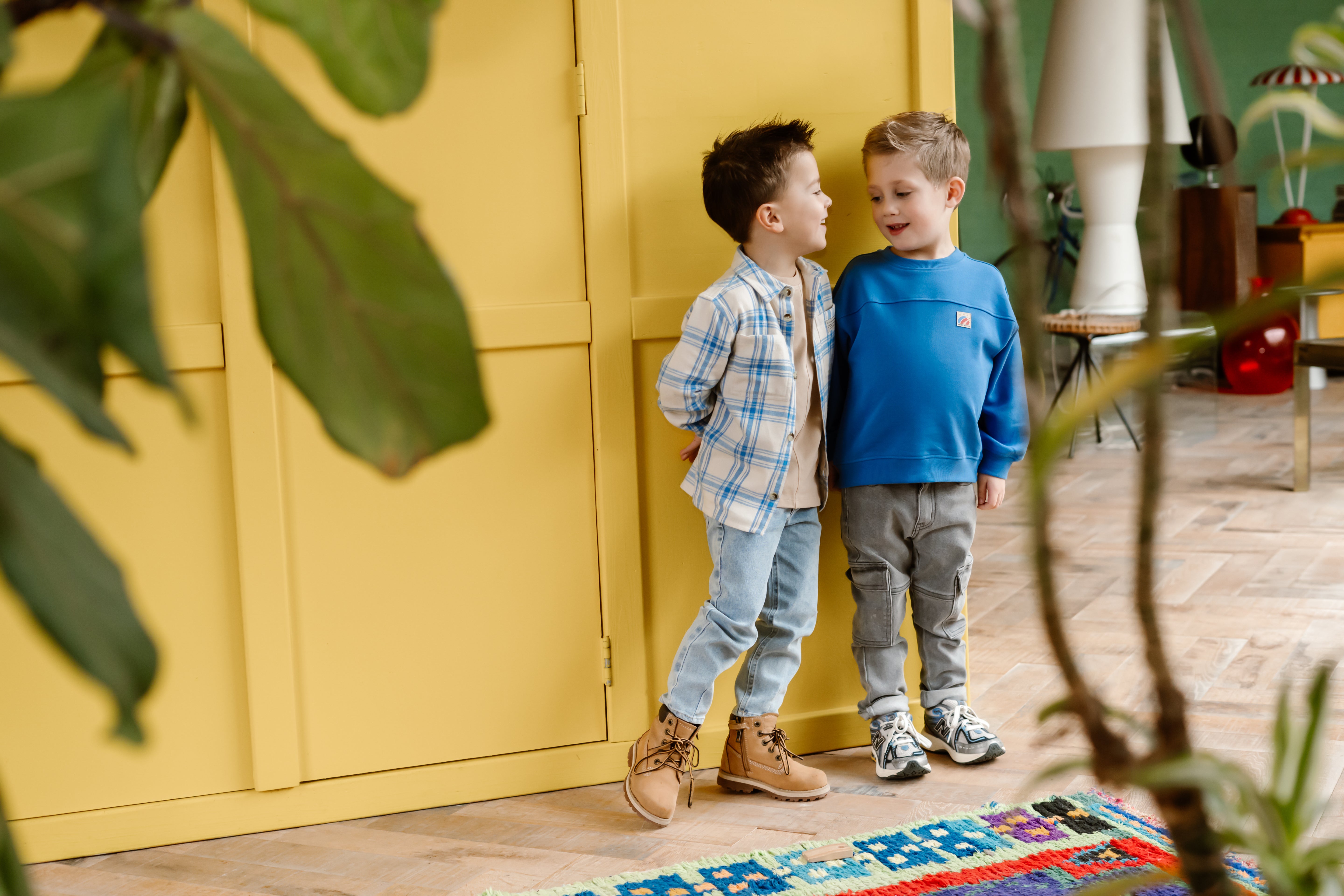 DAILY7 Oversized Sweater Textprint - Dusty Kobalt sfeerfoto