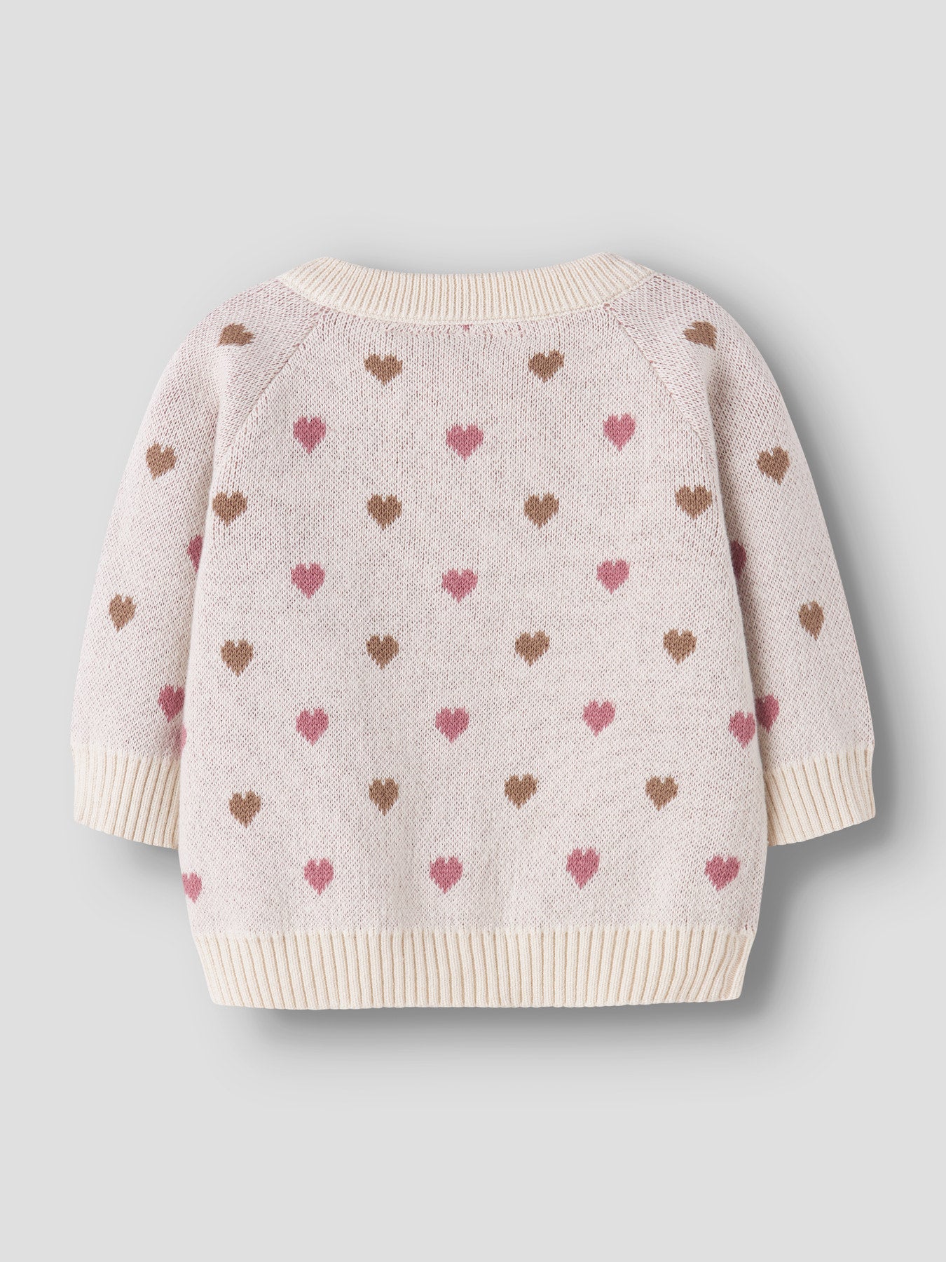 Lil' Atelier LS Knit Card Heart - Turtledove Sepia Tint achterzijde