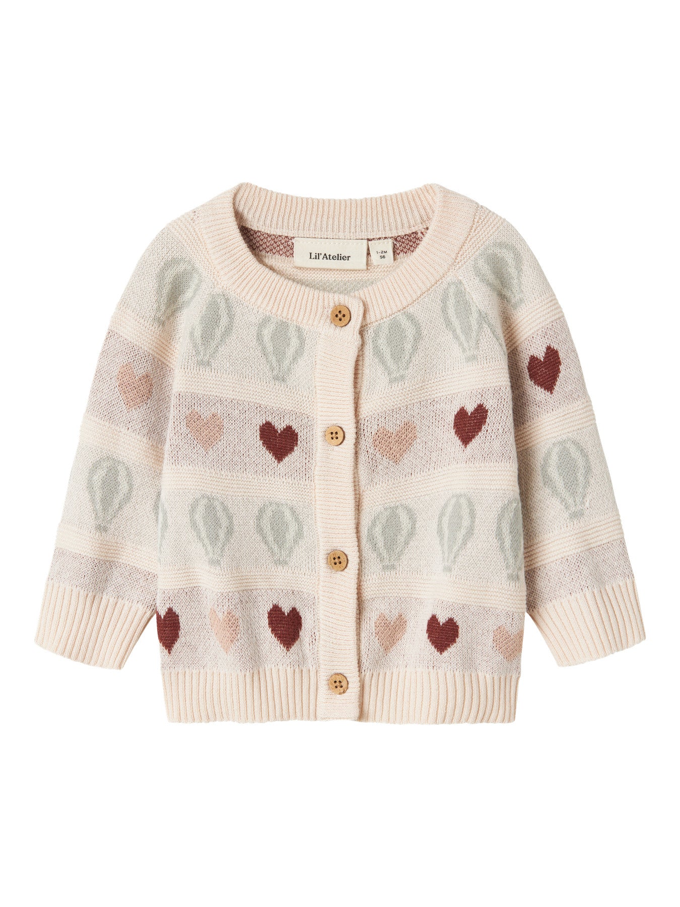 Lil' Atelier Kny LS Knit Card - Pastel Parchment voorzijde